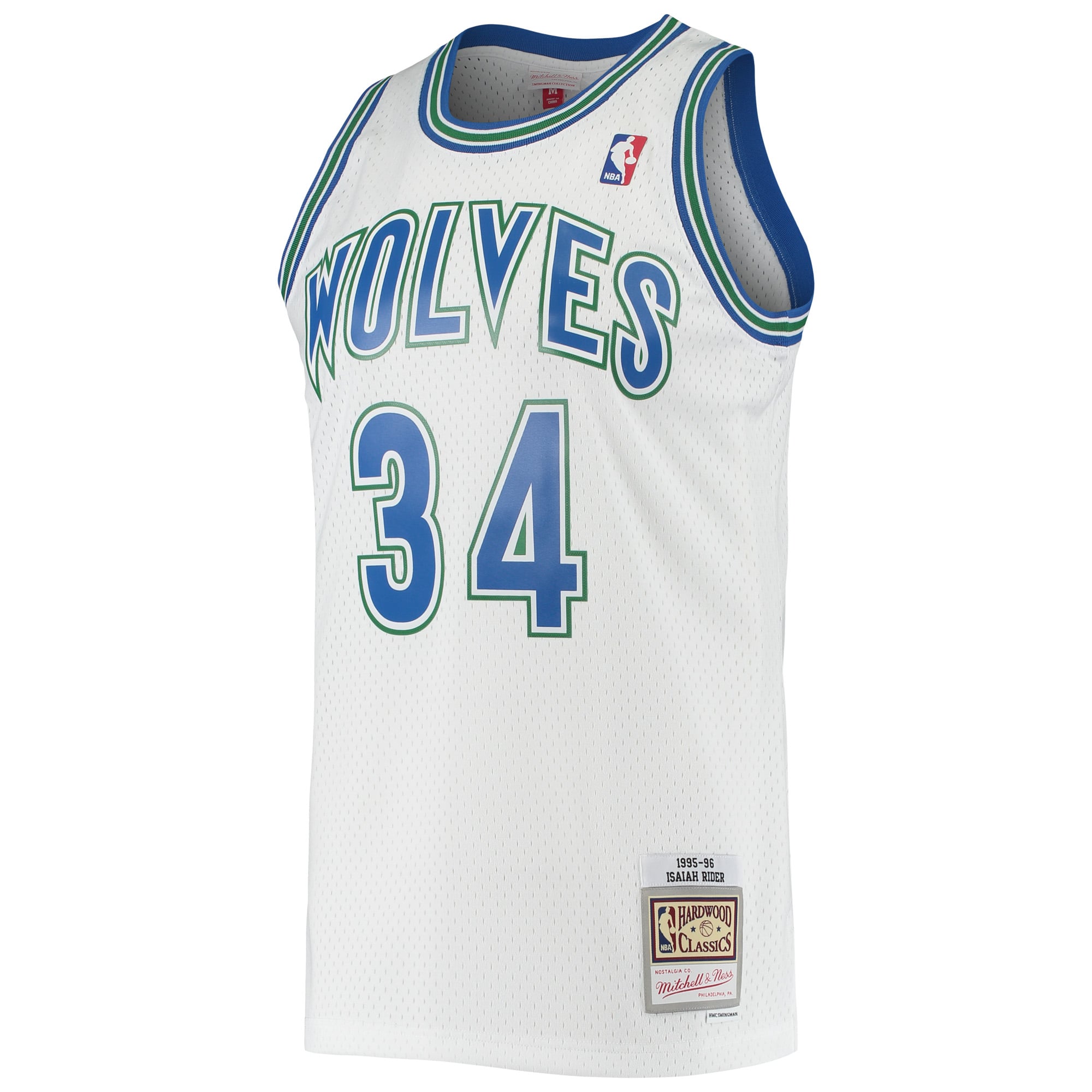 Isaiah Rider Minnesota Timberwolves 1995/96 Hardwood Classics Swingman Jersey - White - Image 3