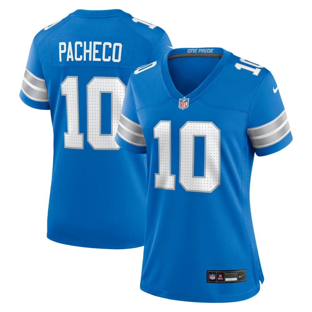 Isiah Pacheco Detroit Lions Women's Team Game Jersey - Blue - Image 2