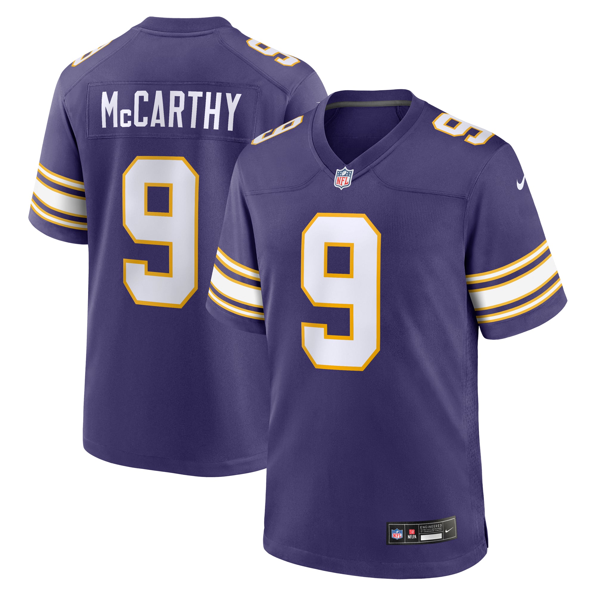 J.J. McCarthy Minnesota Vikings 2nd Alternate Player Game Jersey - Purple - Image 2