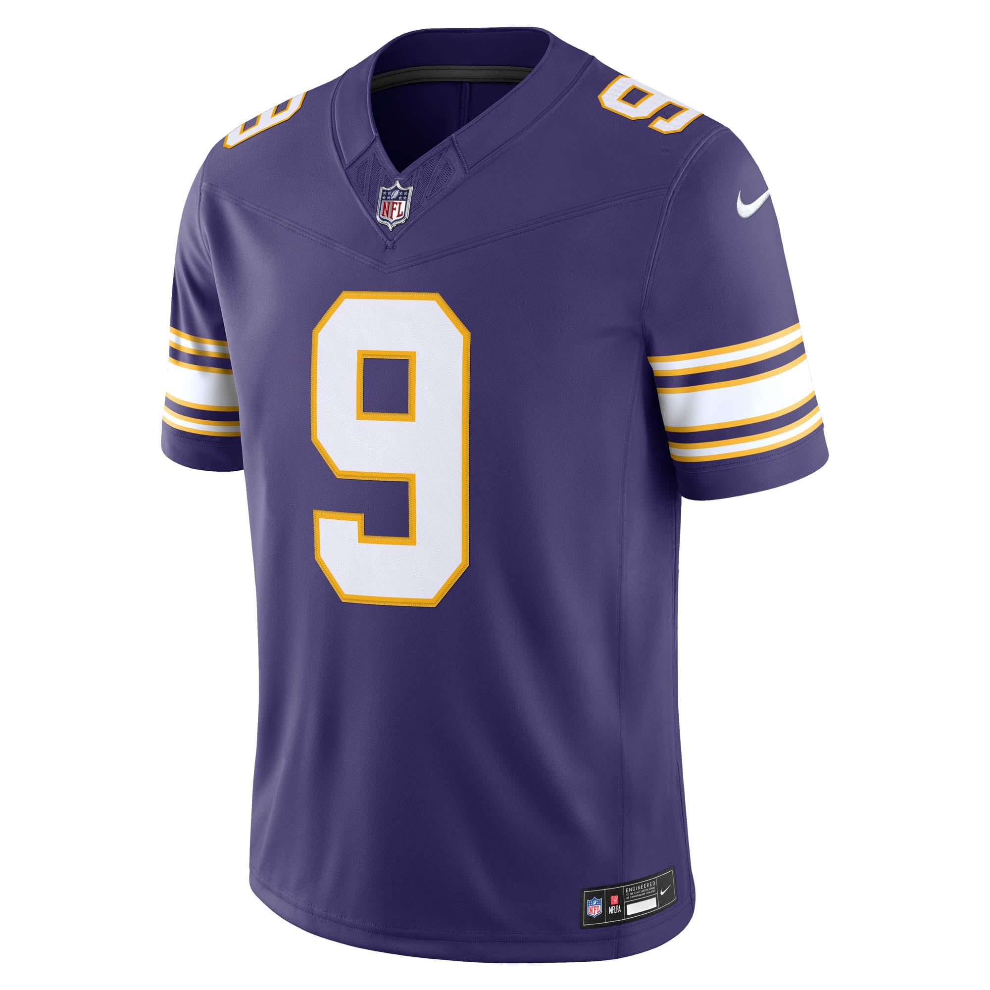 J.J. McCarthy Minnesota Vikings Alternate Classic Vapor F.U.S.E. Stitched Limited Jersey - Purple - Image 3