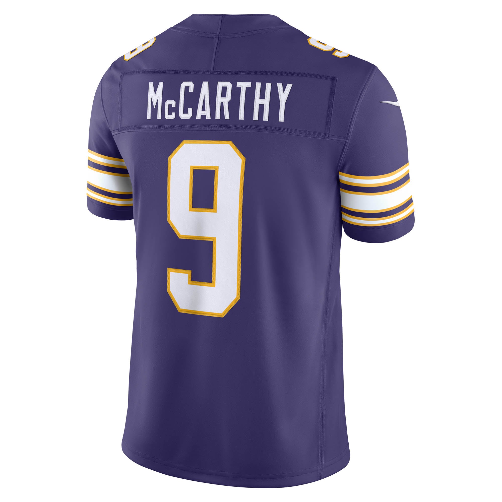 J.J. McCarthy Minnesota Vikings Alternate Classic Vapor F.U.S.E. Stitched Limited Jersey - Purple - Image 4
