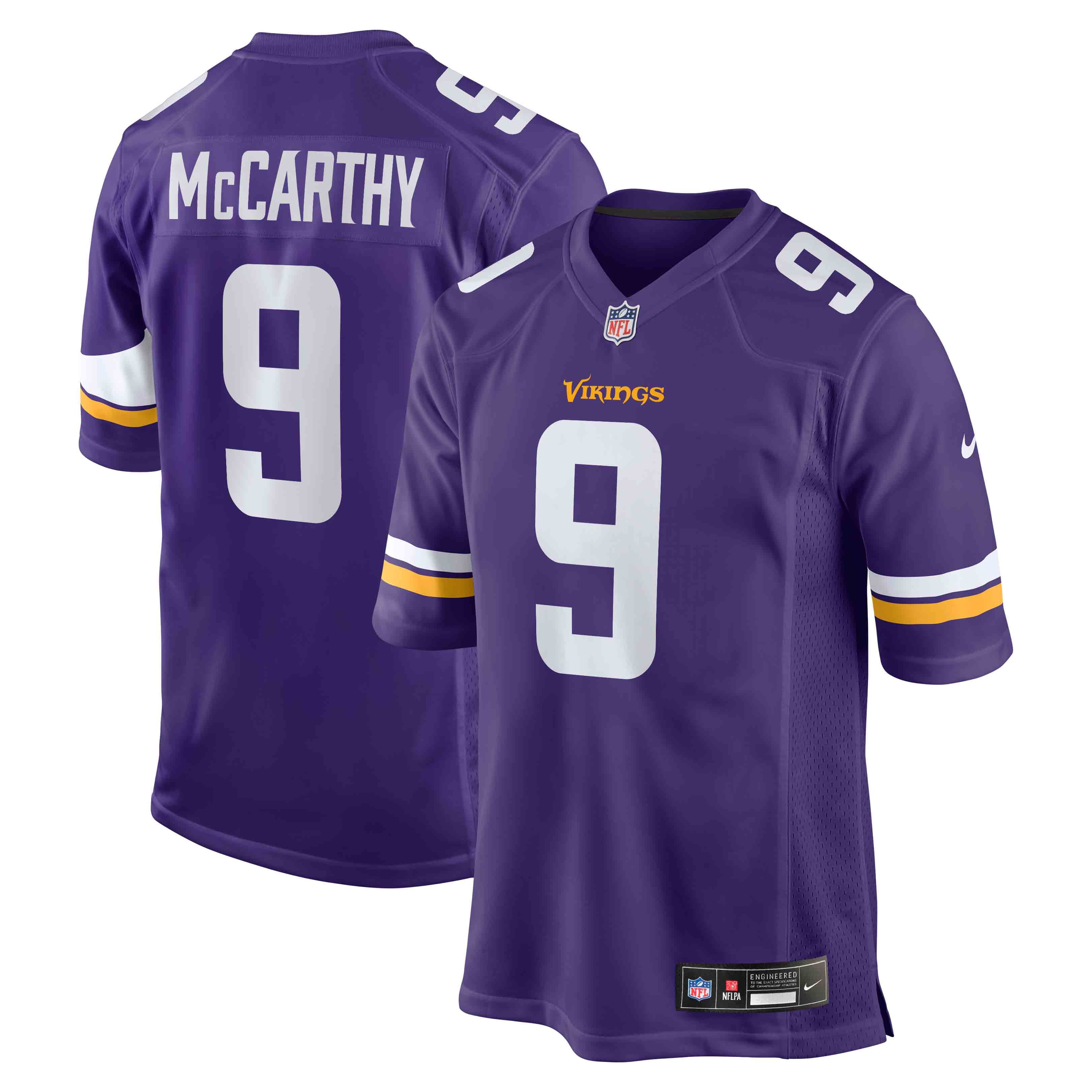 J.J. McCarthy Minnesota Vikings Alternate Game Player Jersey - Purple - Image 2