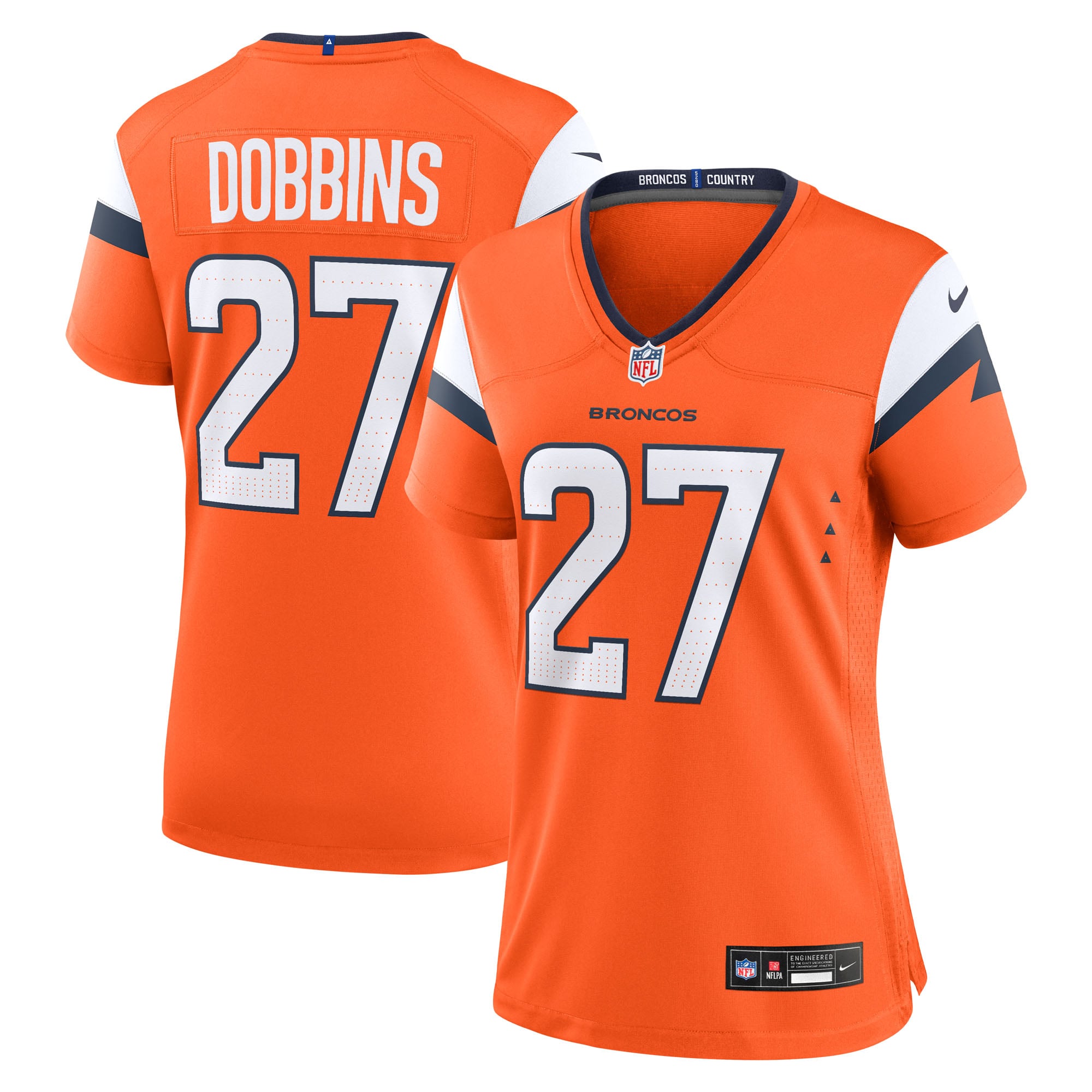J.K. Dobbins Denver Broncos Women's Team Game Jersey - Orange - Image 2