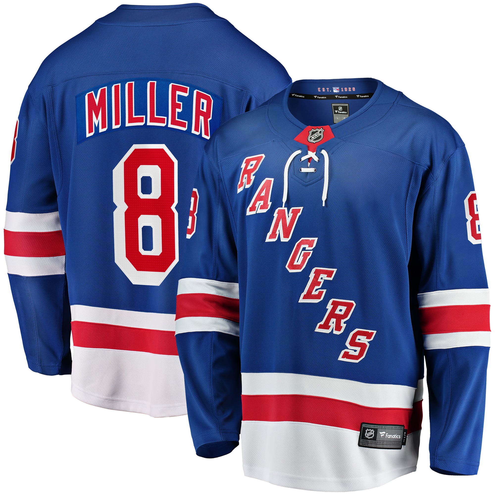 J.T. Miller New York Rangers Home Breakaway Jersey - Blue - Image 2