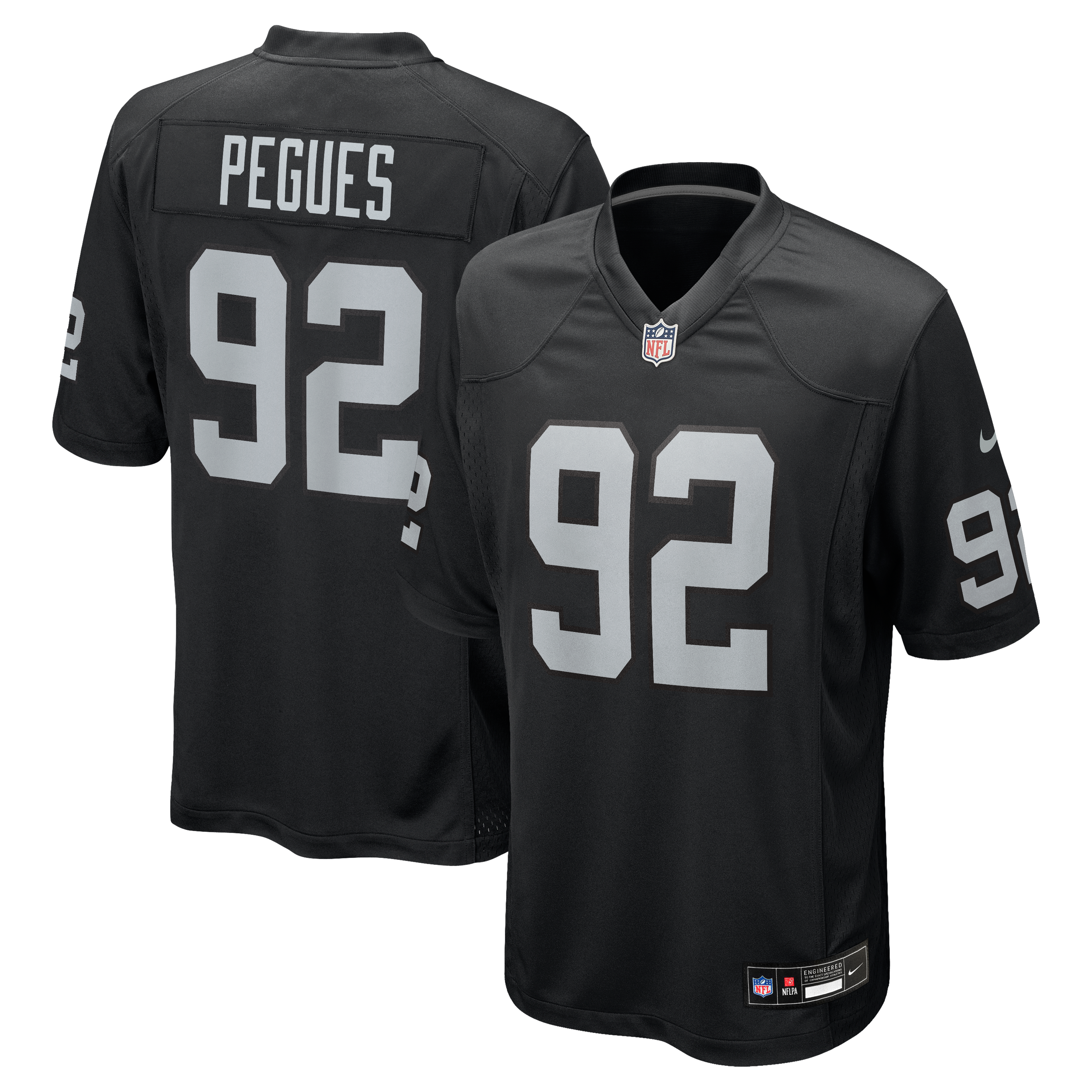 JJ Pegues Las Vegas Raiders Team Game Jersey - Black