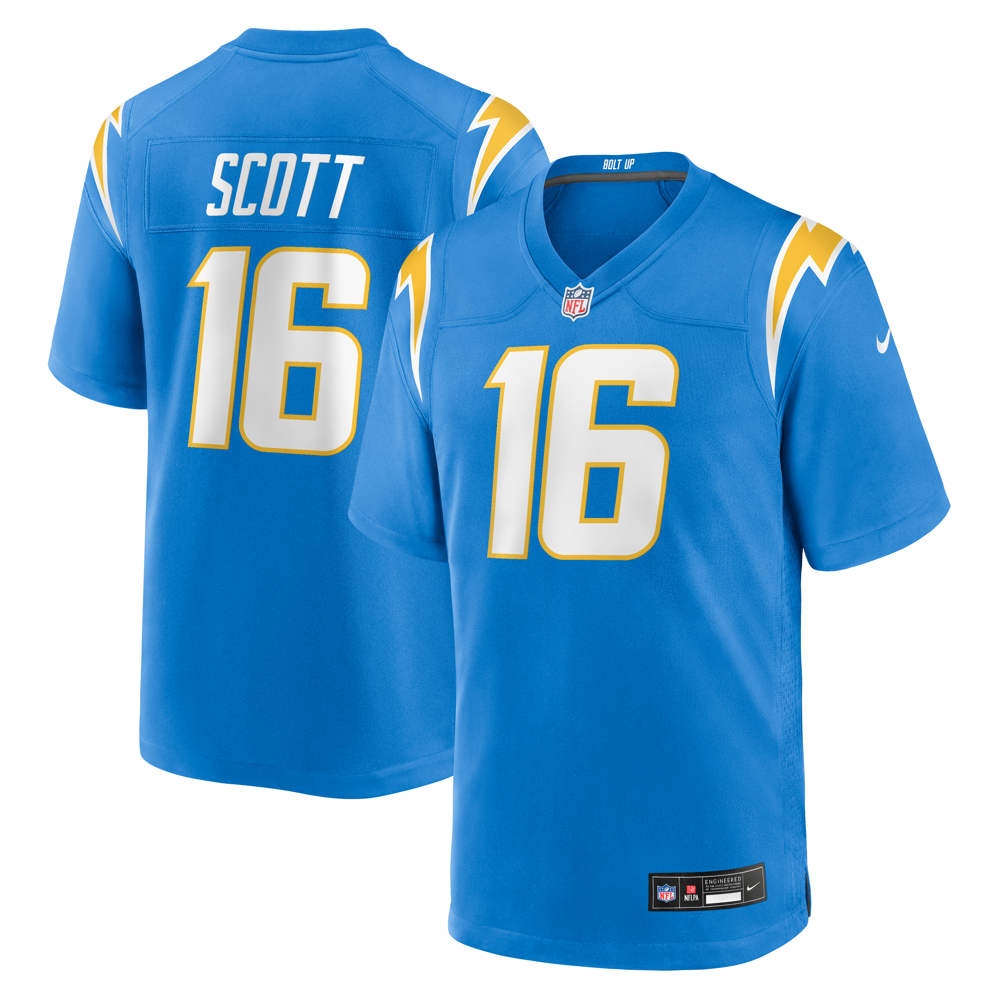 JK Scott Los Angeles Chargers Game Jersey - Powder Blue