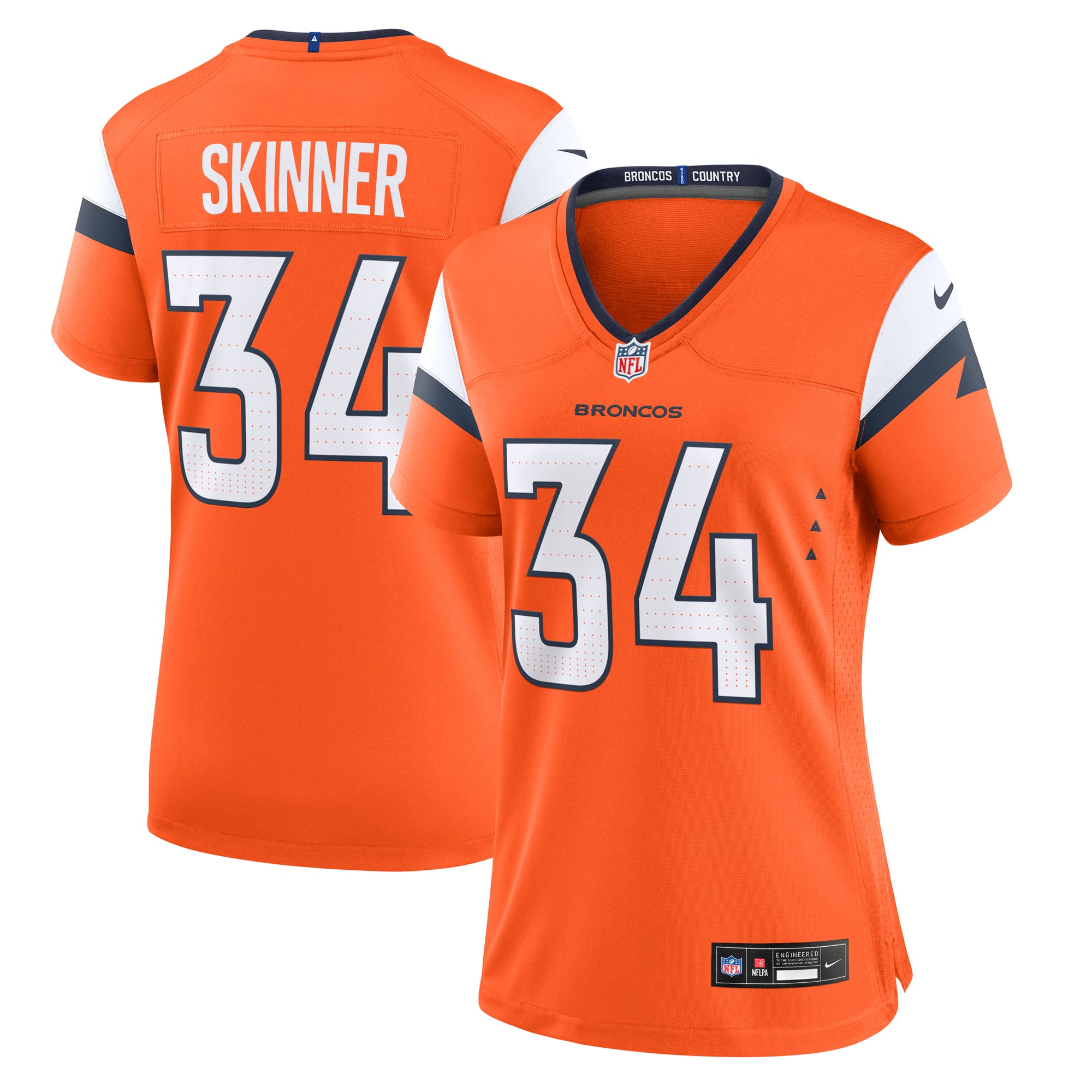 JL Skinner Denver Broncos Women's Team Game Jersey - Orange - Image 2