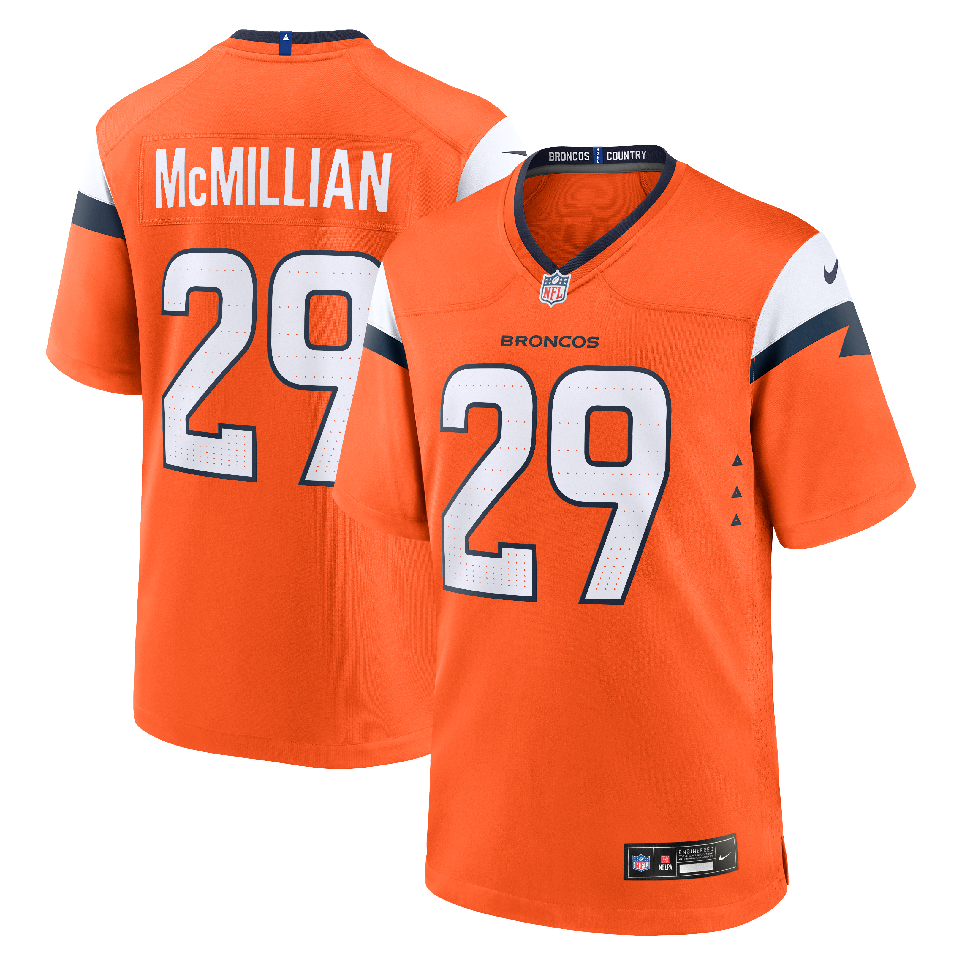 Ja'Quan McMillian Denver Broncos Team Game Jersey - Orange
