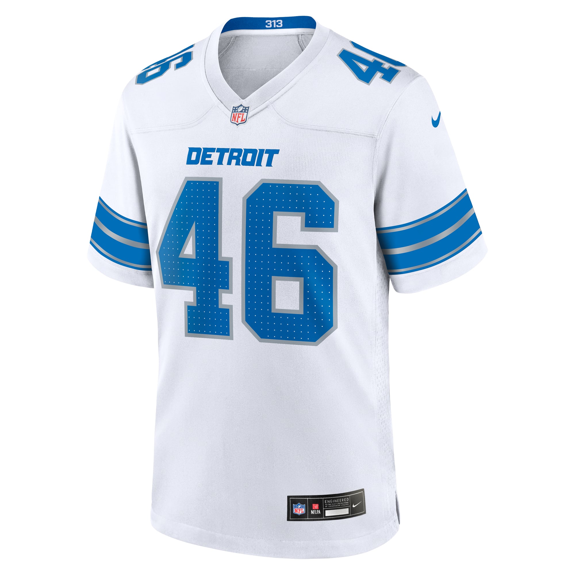 Jack Campbell Detroit Lions 2nd Alternate Game Jersey - White - Image 3