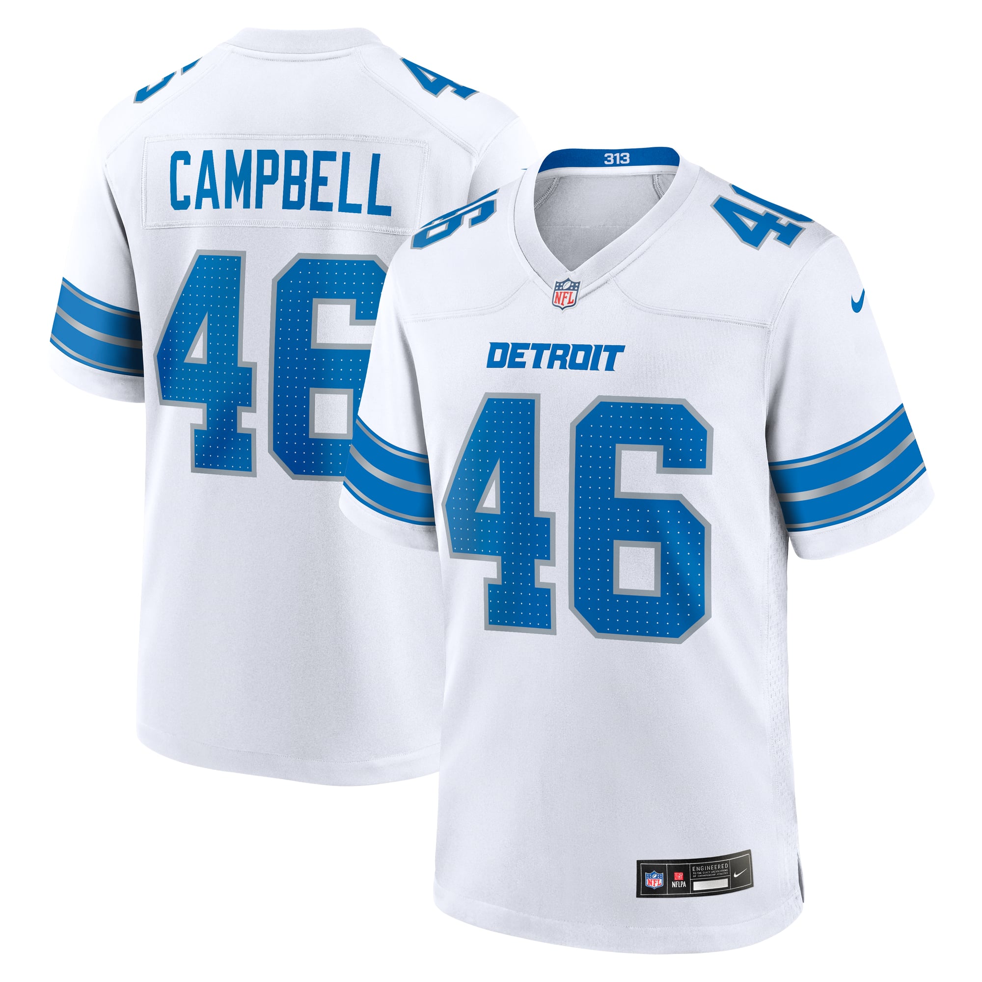 Jack Campbell Detroit Lions 2nd Alternate Game Jersey - White