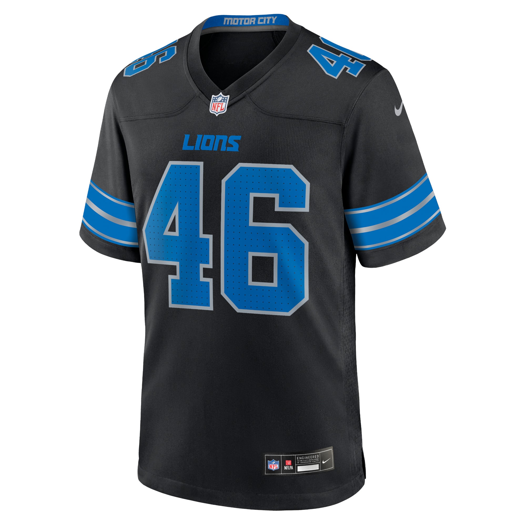 Jack Campbell Detroit Lions White Game Jersey - White - Black - Image 3
