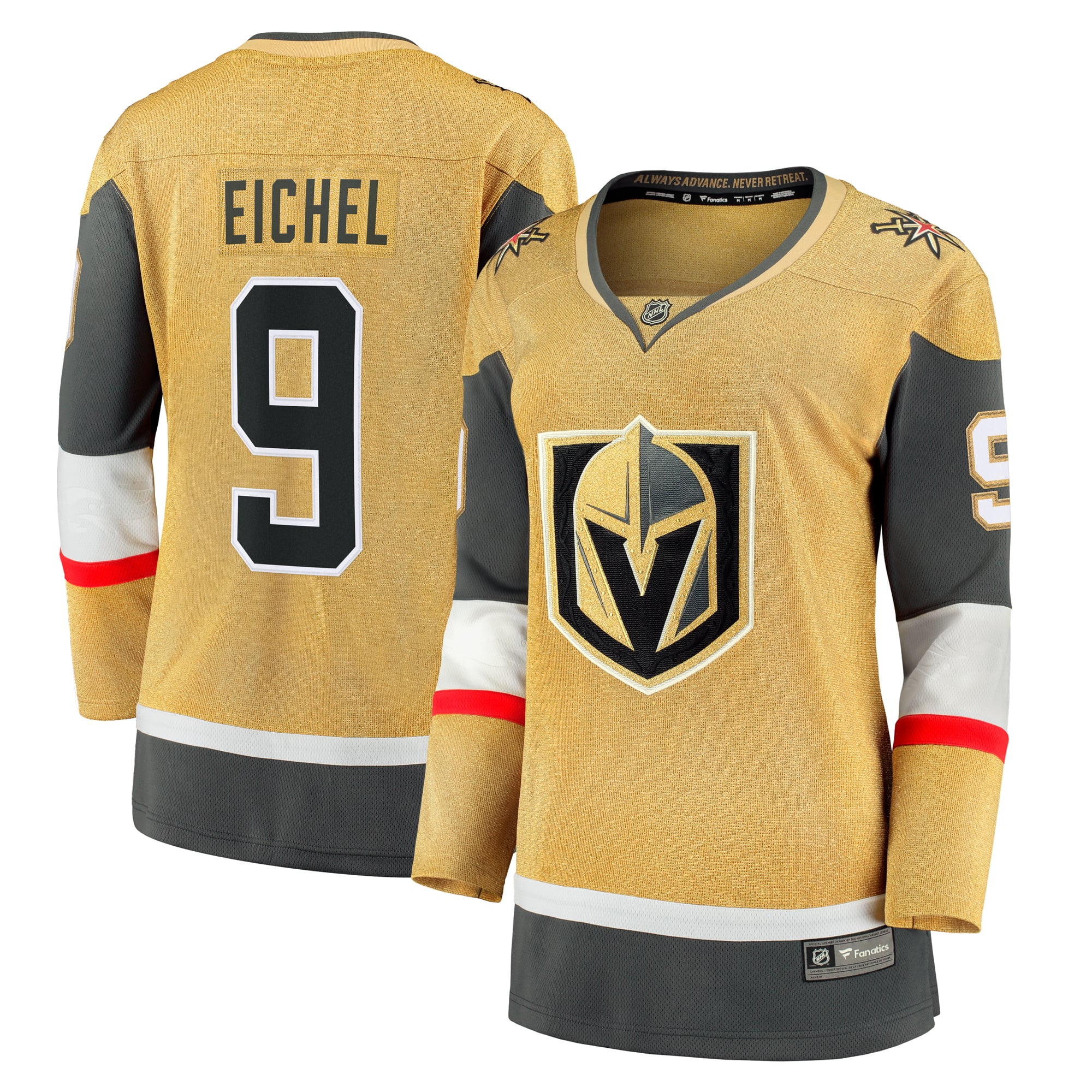 Jack Eichel Vegas Golden Knights Women's Home Breakaway Player Jersey - Gold - Image 2