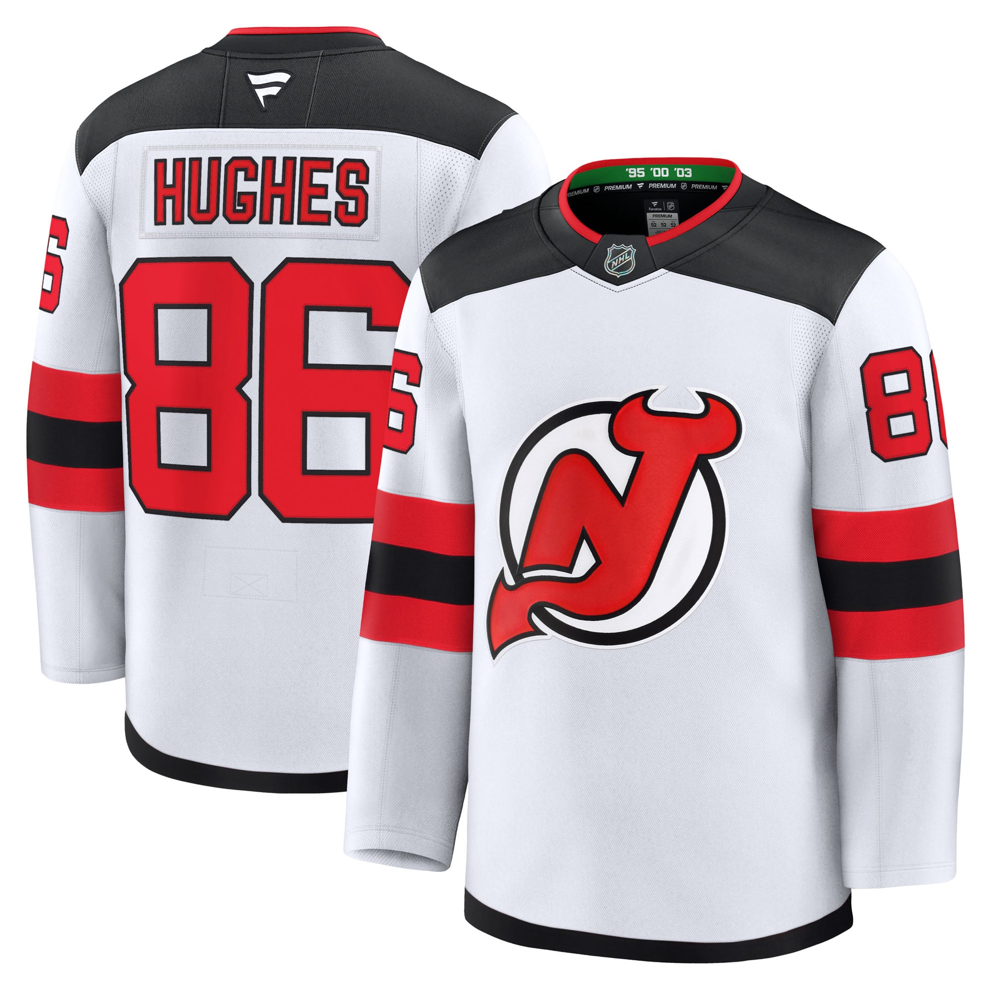 Jack Hughes New Jersey Devils Away Premium Jersey - White