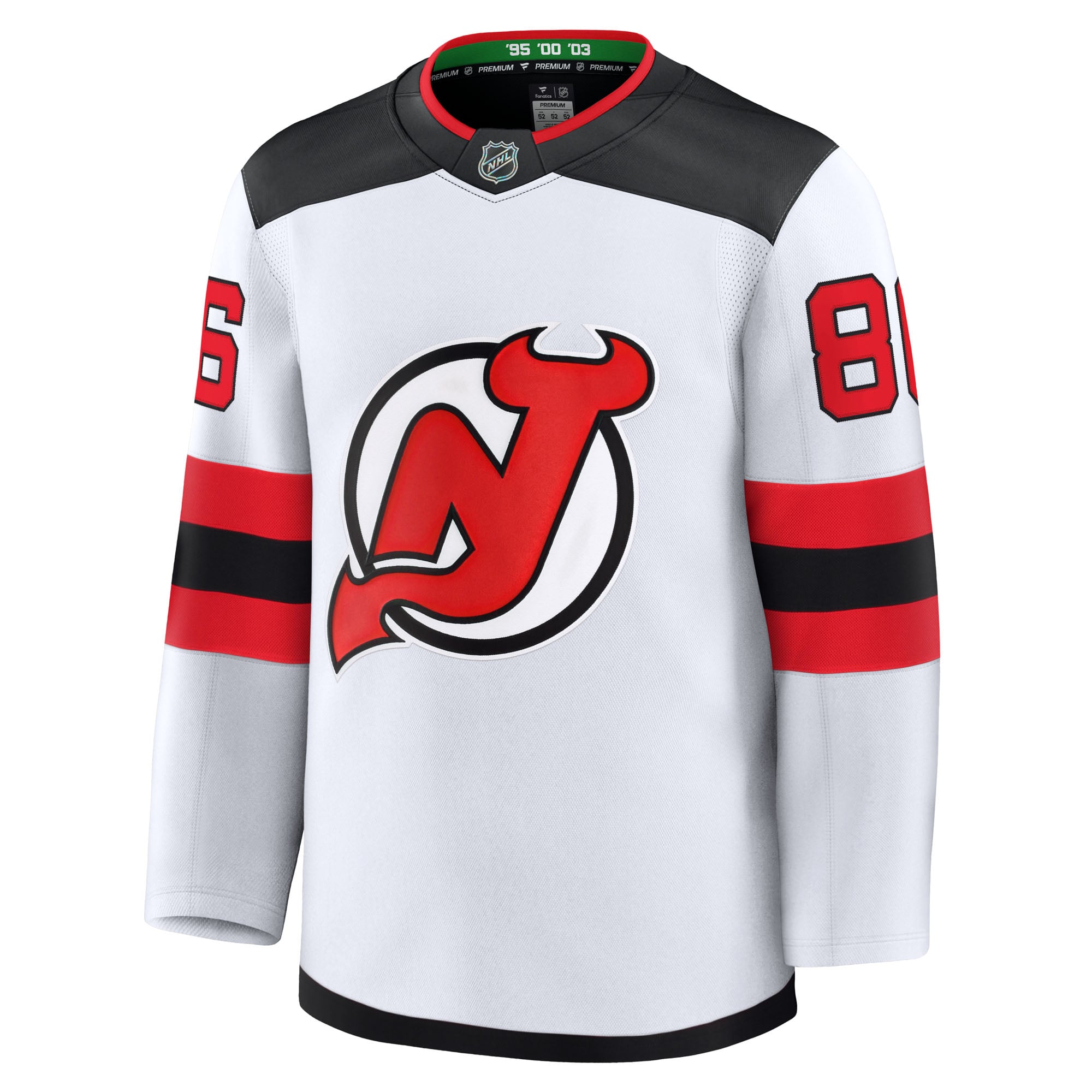 Jack Hughes New Jersey Devils Away Premium Jersey - White - Image 3