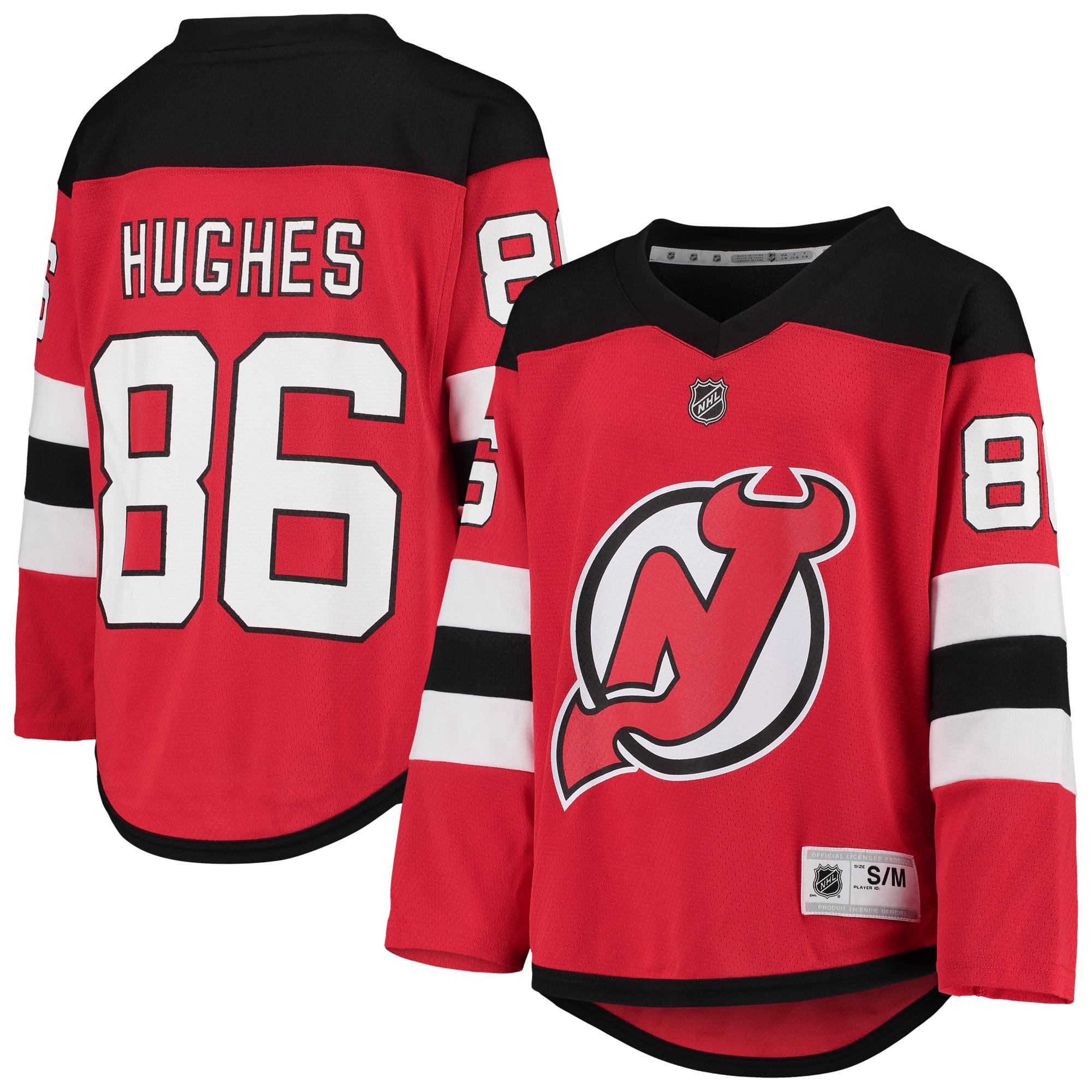 Jack Hughes New Jersey Devils Youth Home Player Jersey - Red - Image 2