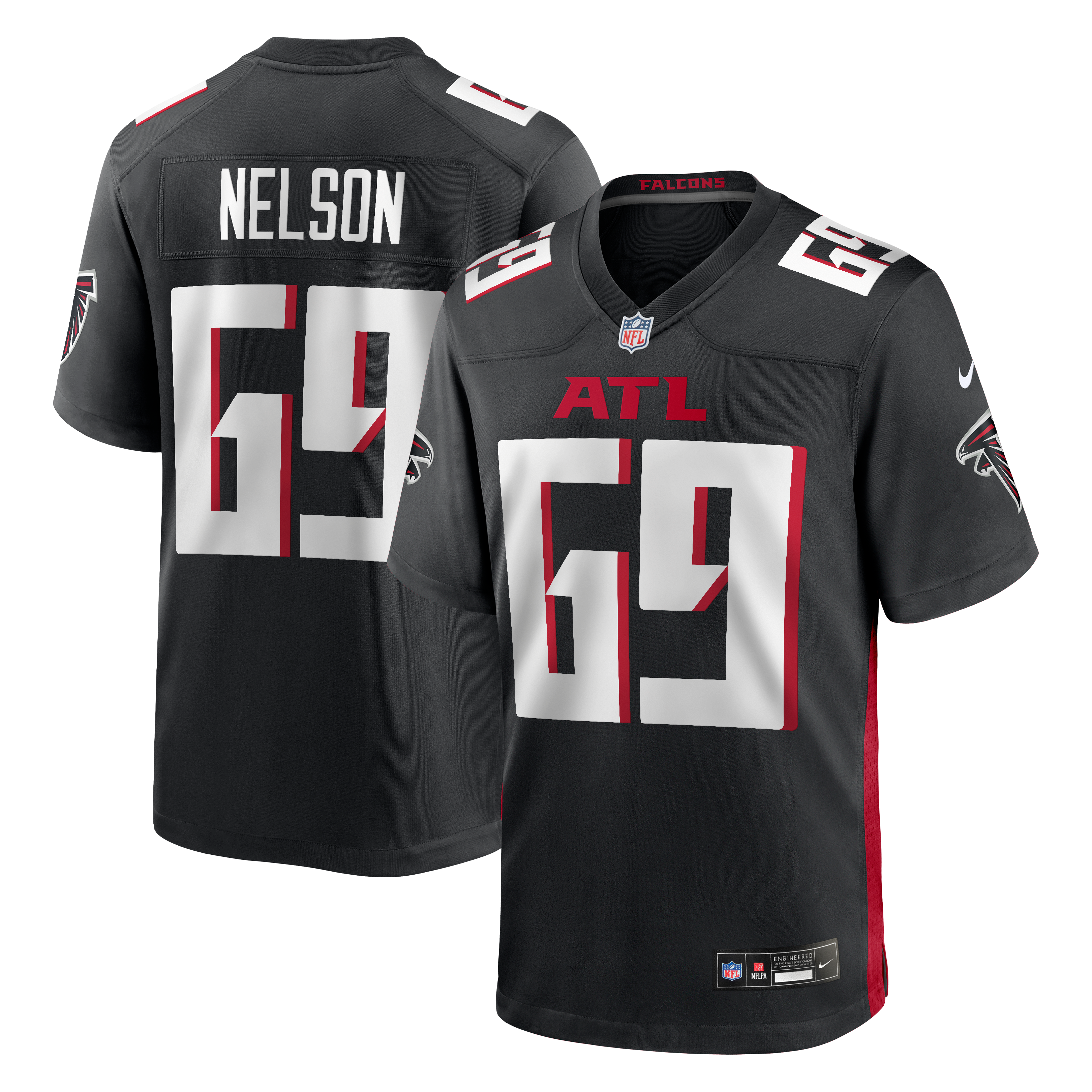 Jack Nelson Atlanta Falcons Team Game Jersey - Black