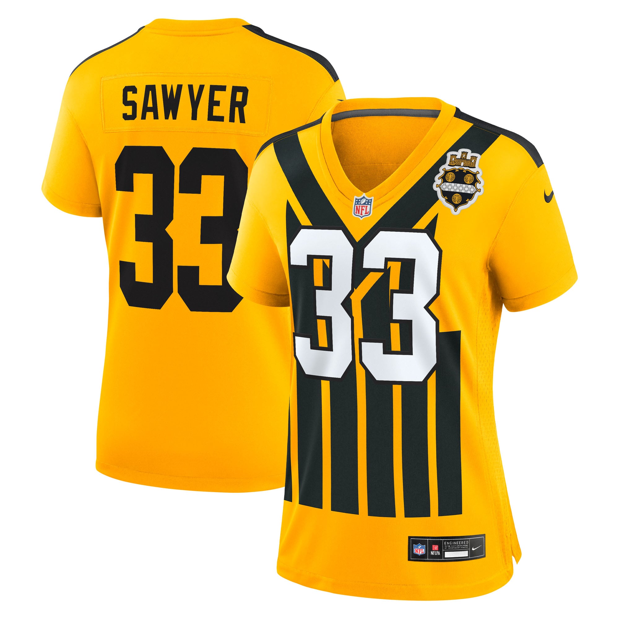 Jack Sawyer Pittsburgh Steelers Women's Team Game Jersey - Black - Gold