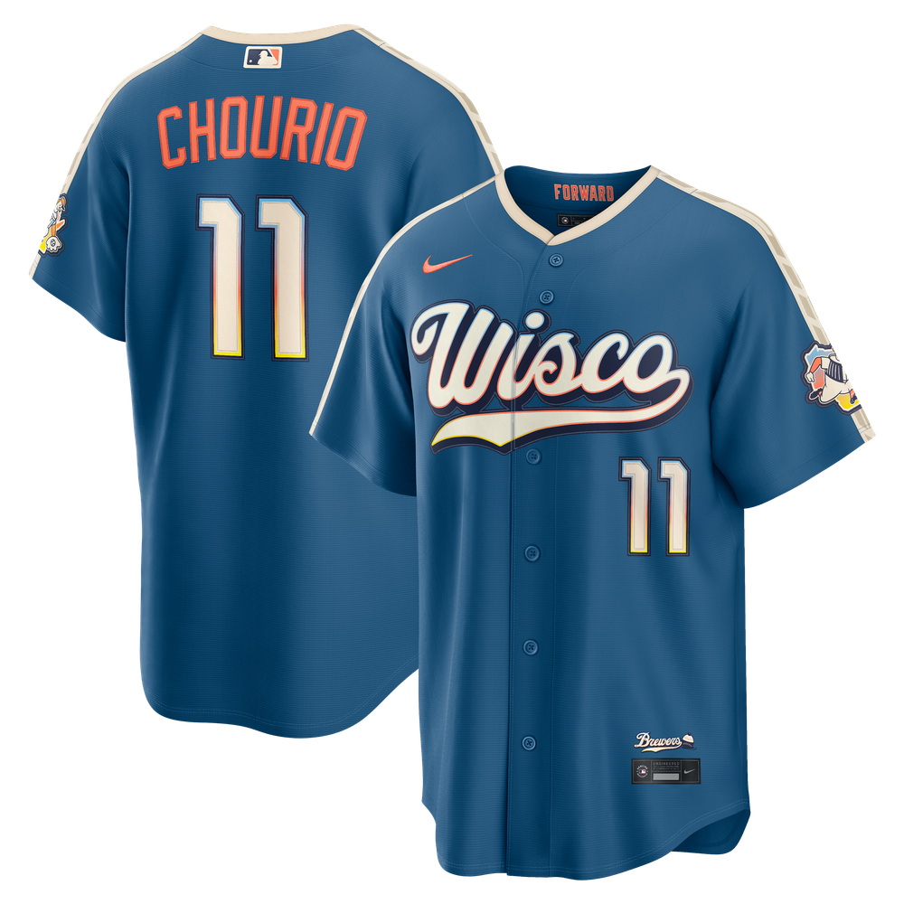 Jackson Chourio Milwaukee Brewers 2026 City Connect Stadium Jersey - Mineral Blue - Image 2
