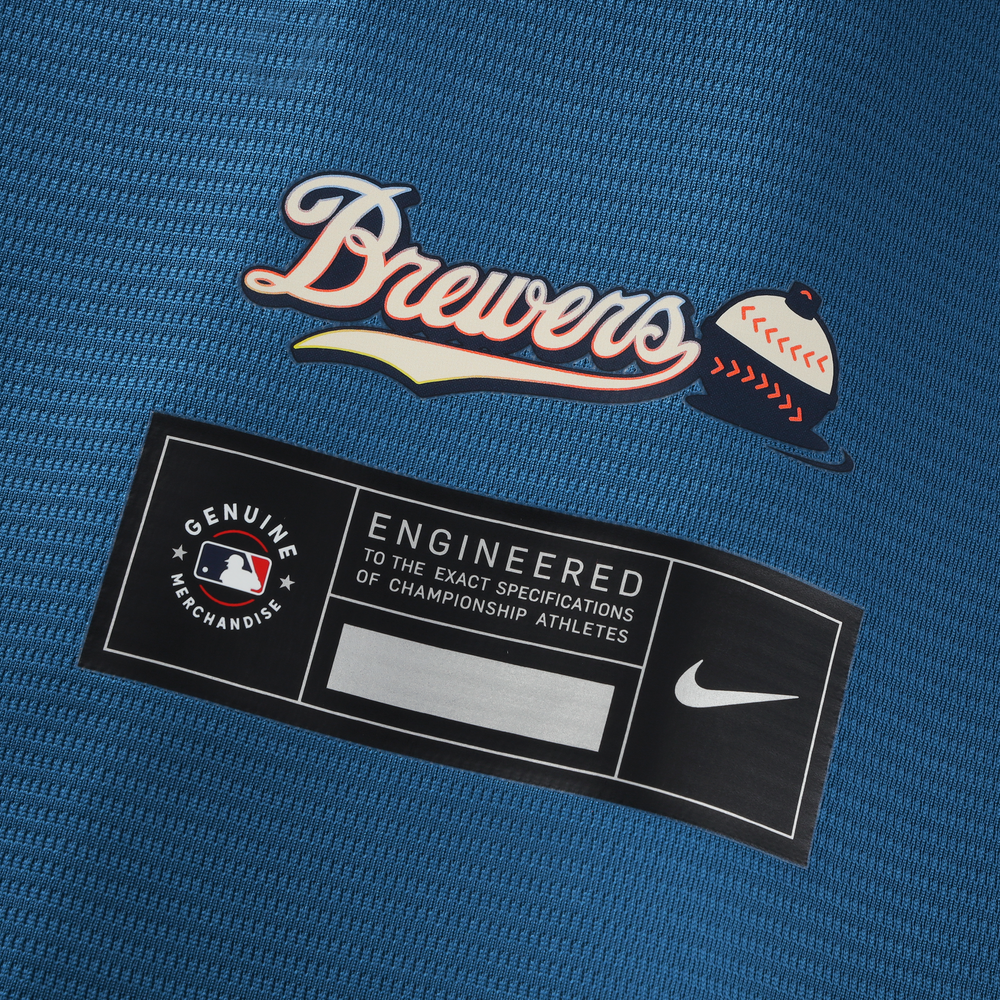 Jackson Chourio Milwaukee Brewers 2026 City Connect Stadium Jersey - Mineral Blue - Image 8