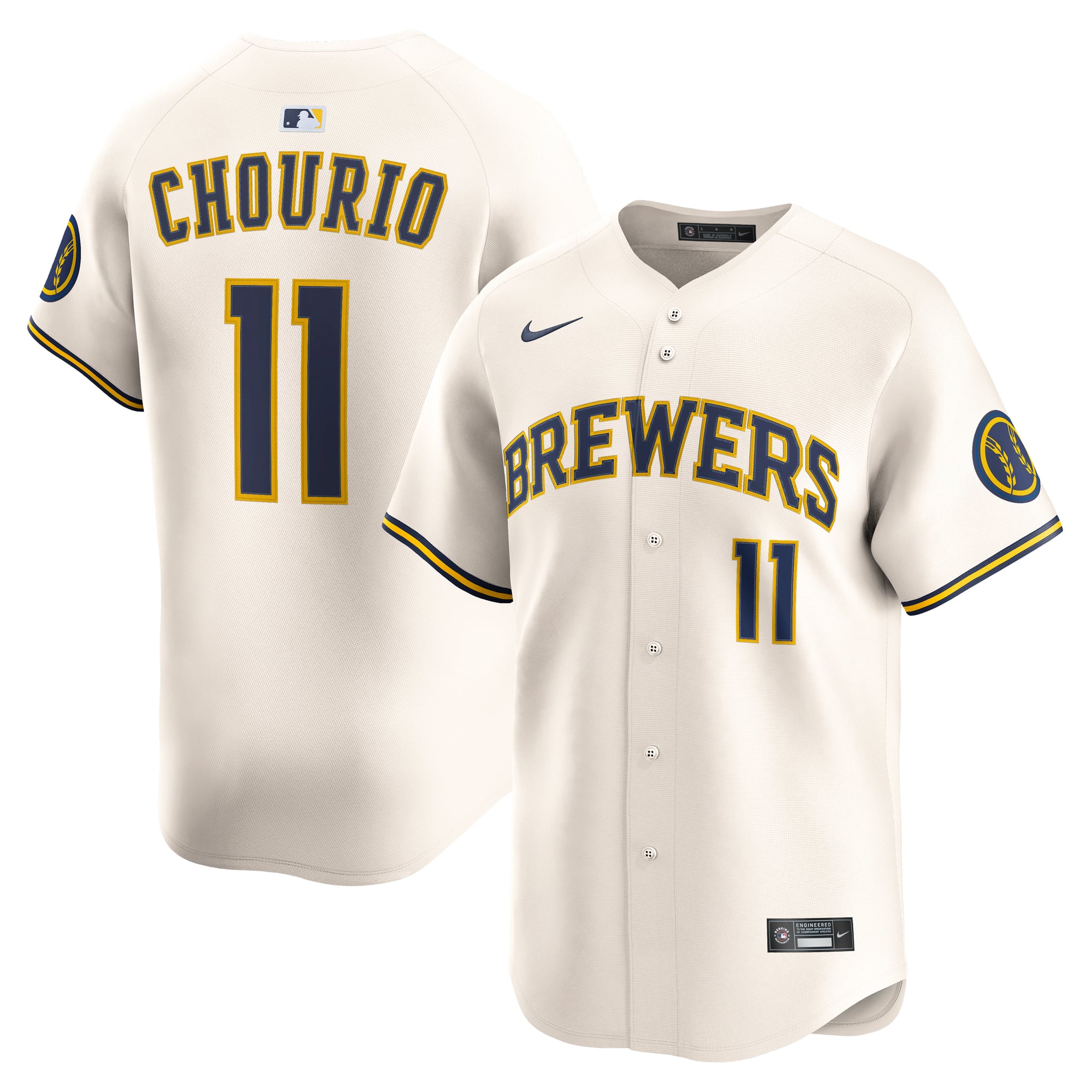 Jackson Chourio Milwaukee Brewers Home Limited Jersey - Cream - Image 2