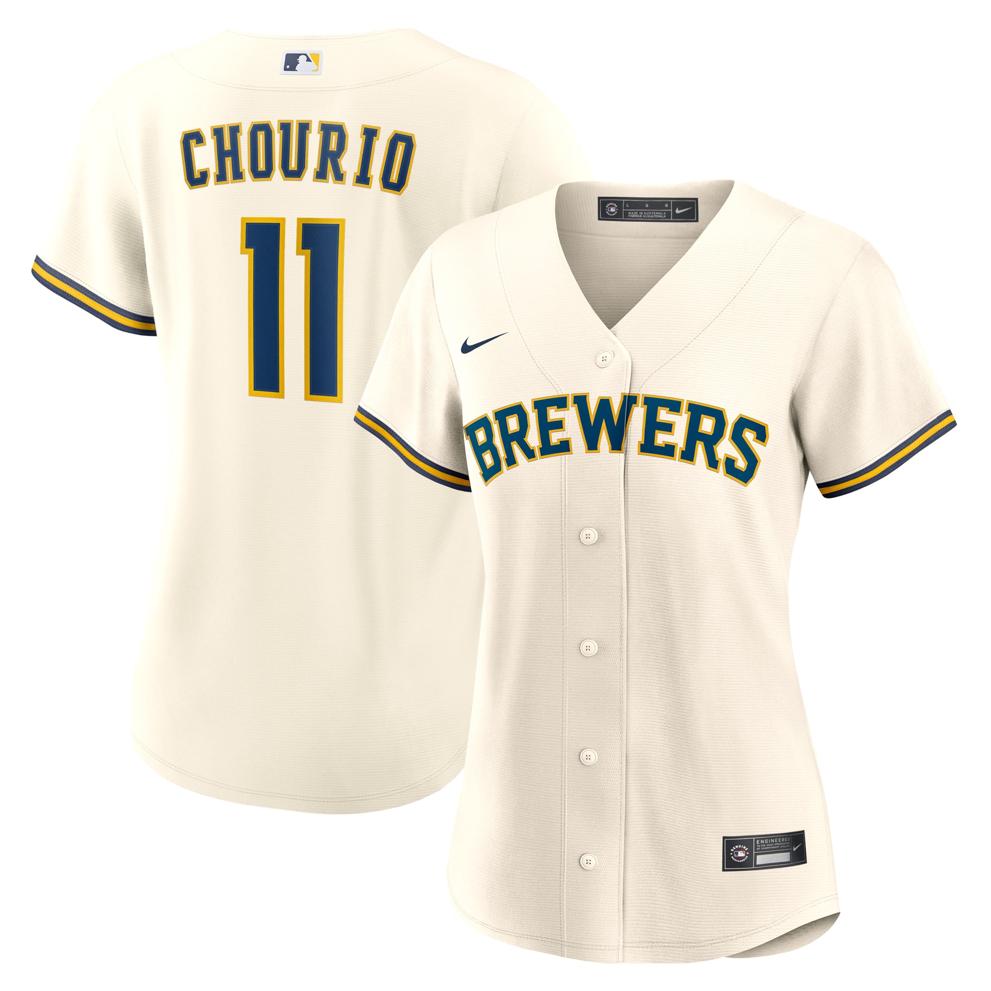 Jackson Chourio Milwaukee Brewers Women's Home Jersey - Cream - Image 2