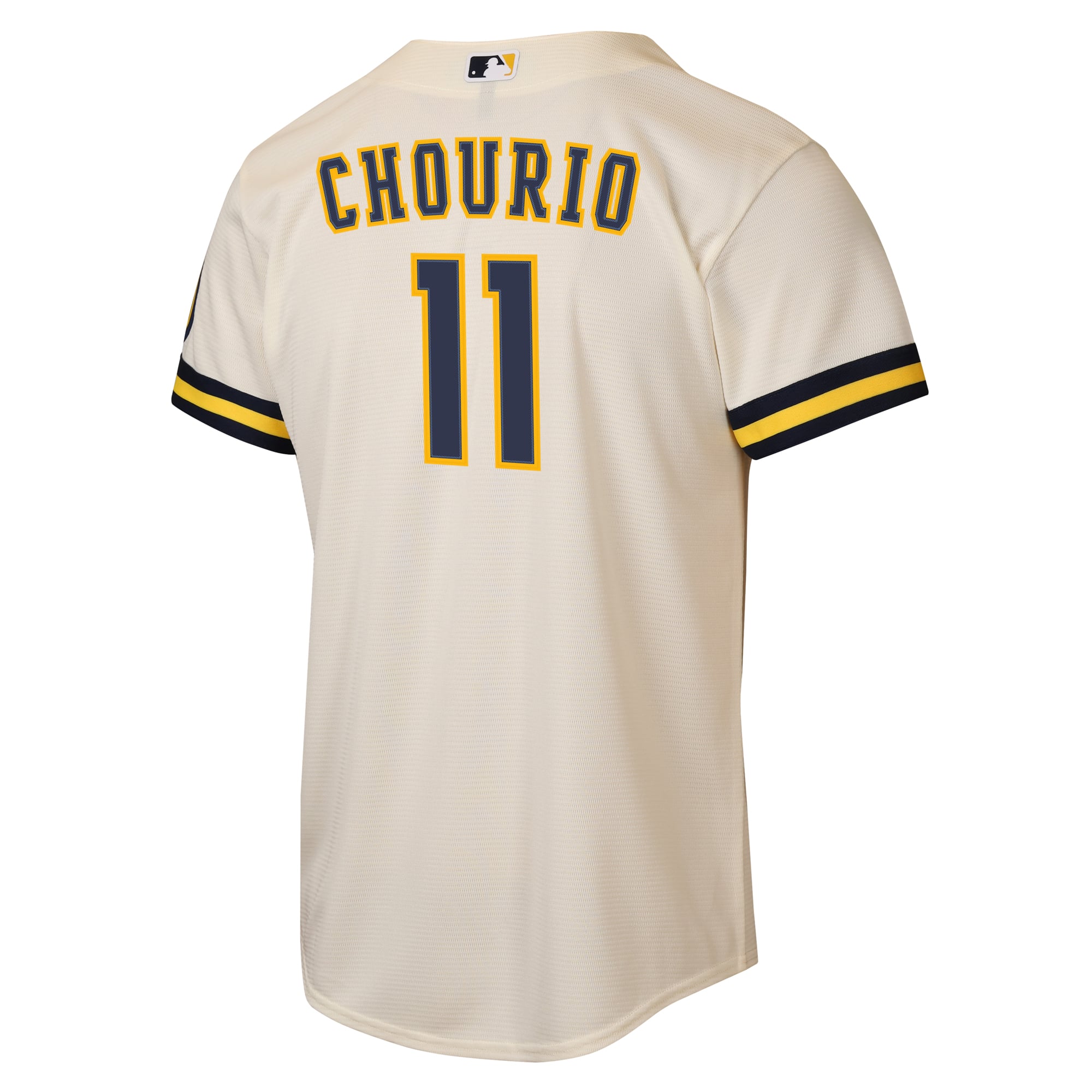 Jackson Chourio Milwaukee Brewers Youth Home Stadium Jersey - Cream - Image 4
