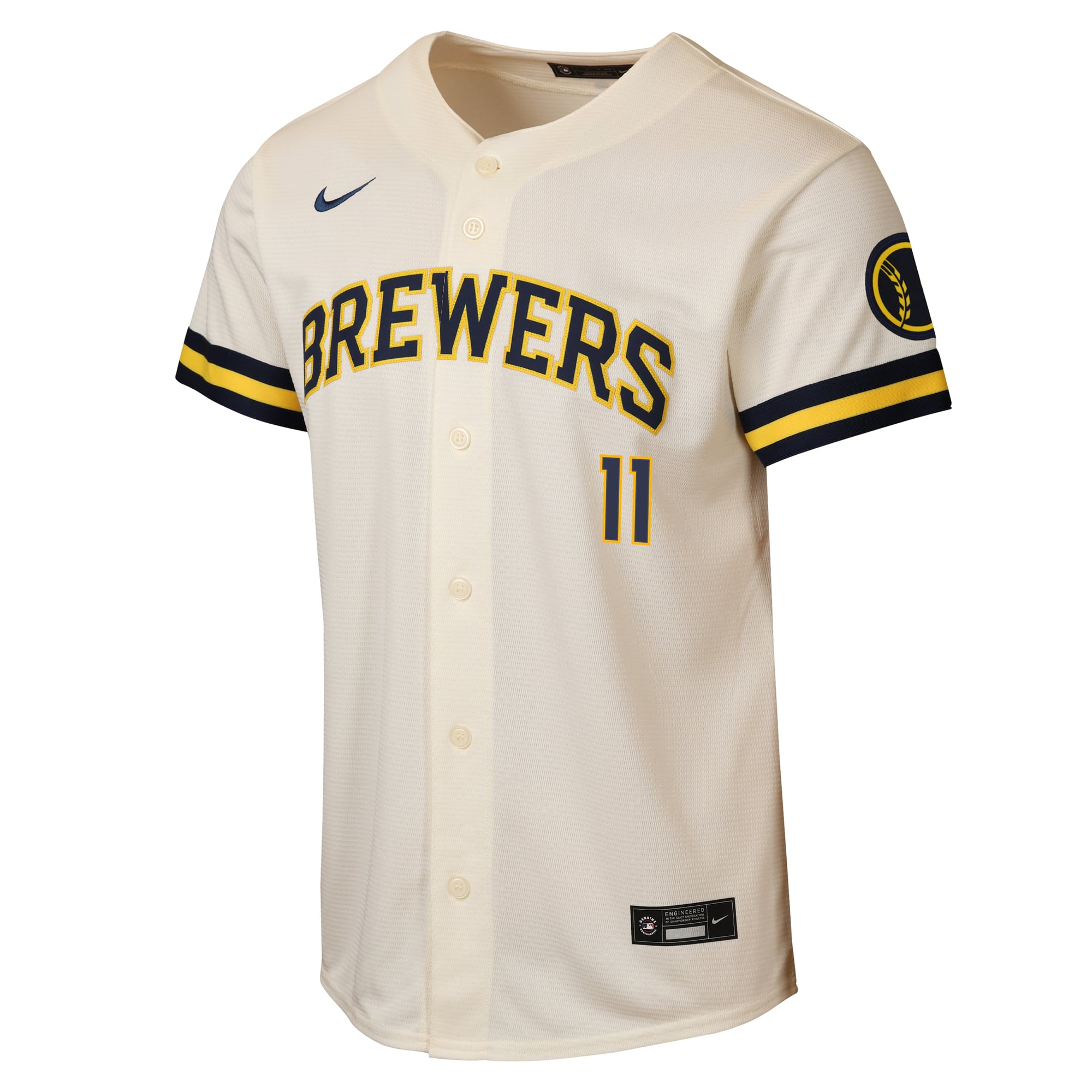 Jackson Chourio Milwaukee Brewers Youth Home Stadium Jersey - Cream - Image 3