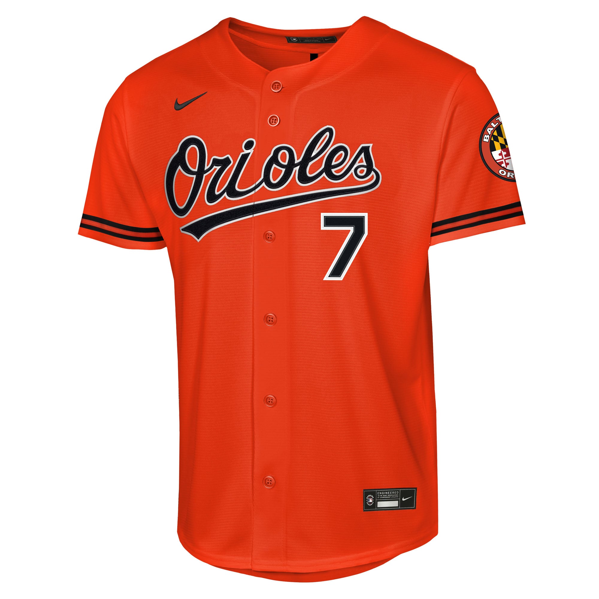 Jackson Holliday Baltimore Orioles Youth Alternate 2 Stadium Player Jersey - Orange - Image 3
