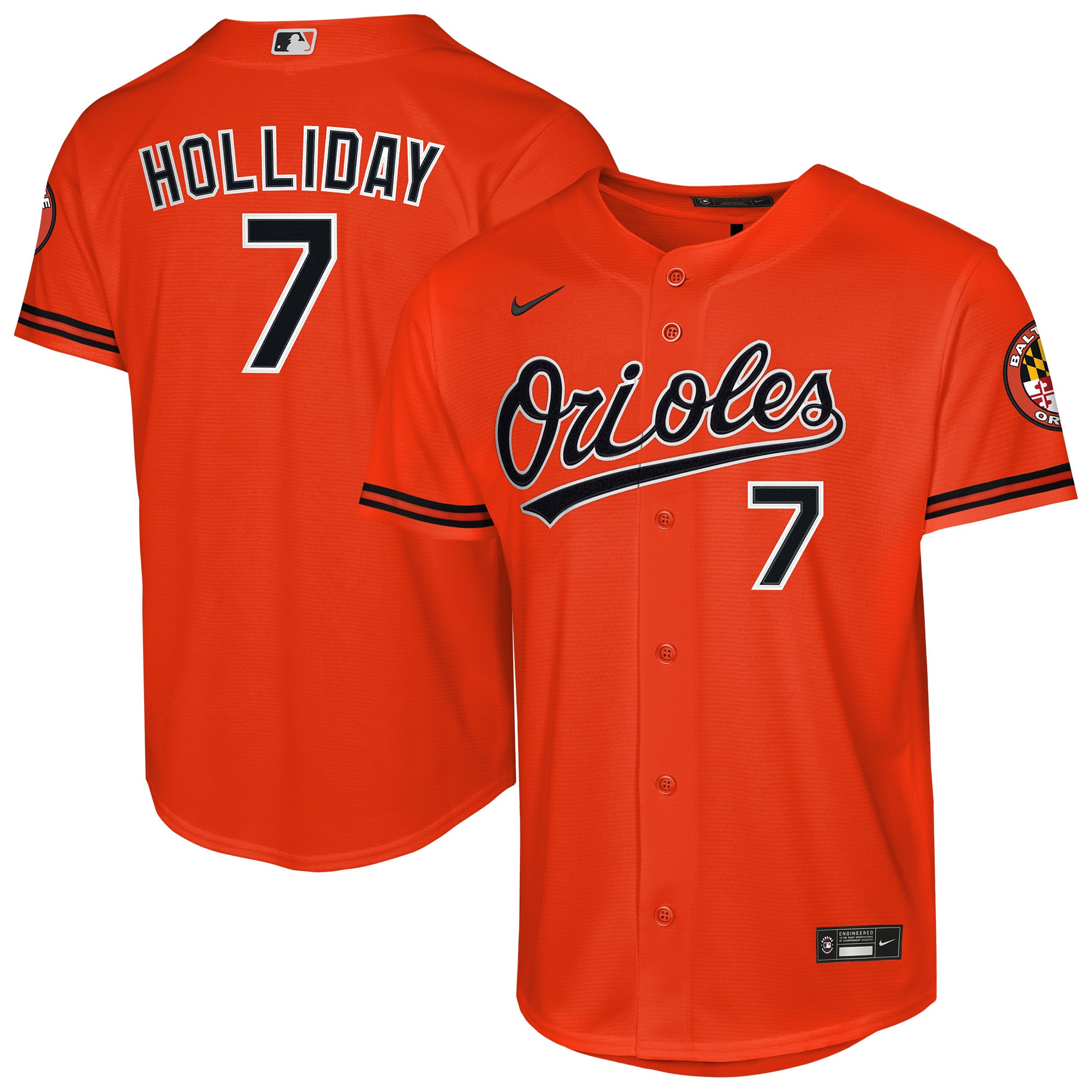 Jackson Holliday Baltimore Orioles Youth Alternate 2 Stadium Player Jersey - Orange