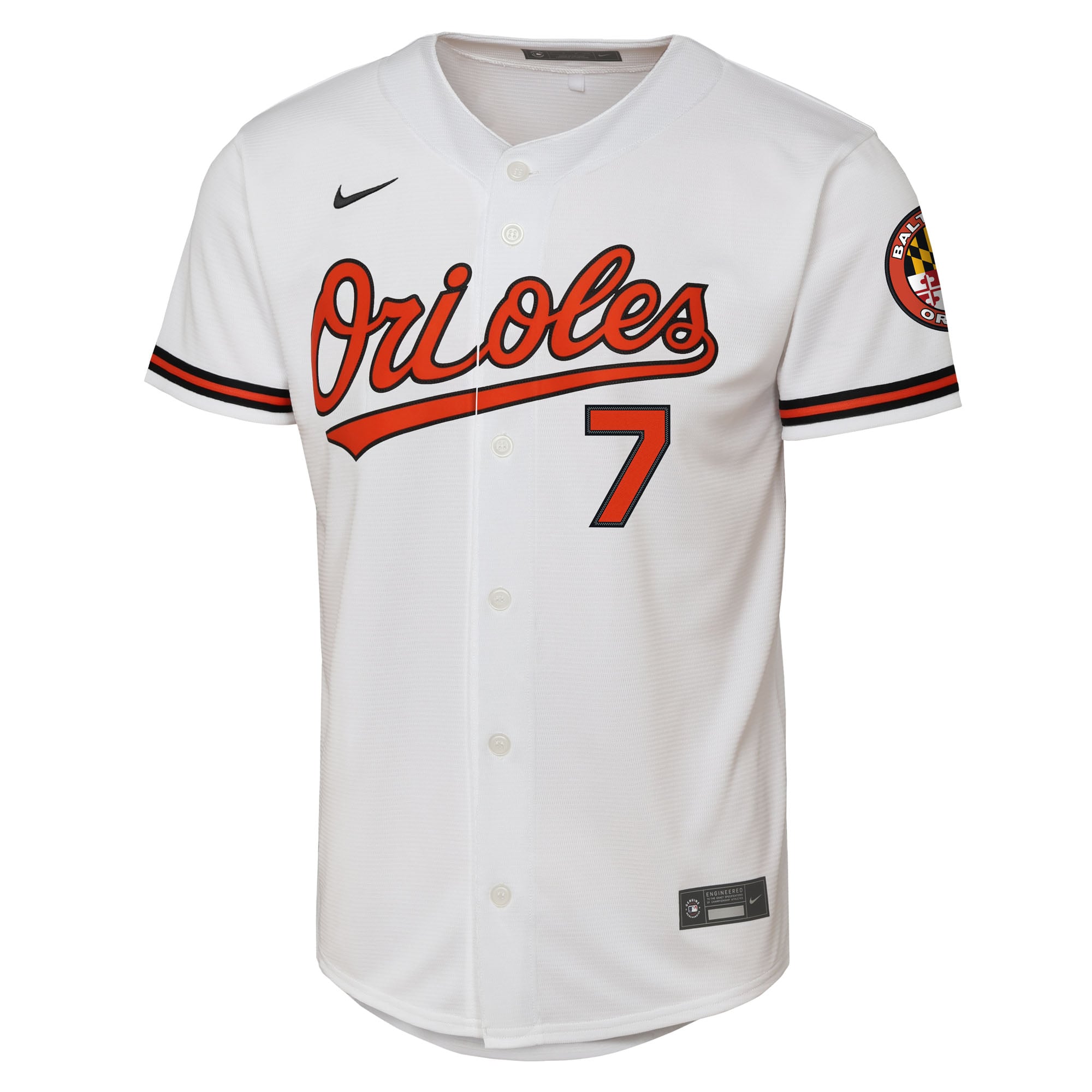 Jackson Holliday Baltimore Orioles Youth Alternate 2 Stadium Player Jersey - White - Image 3