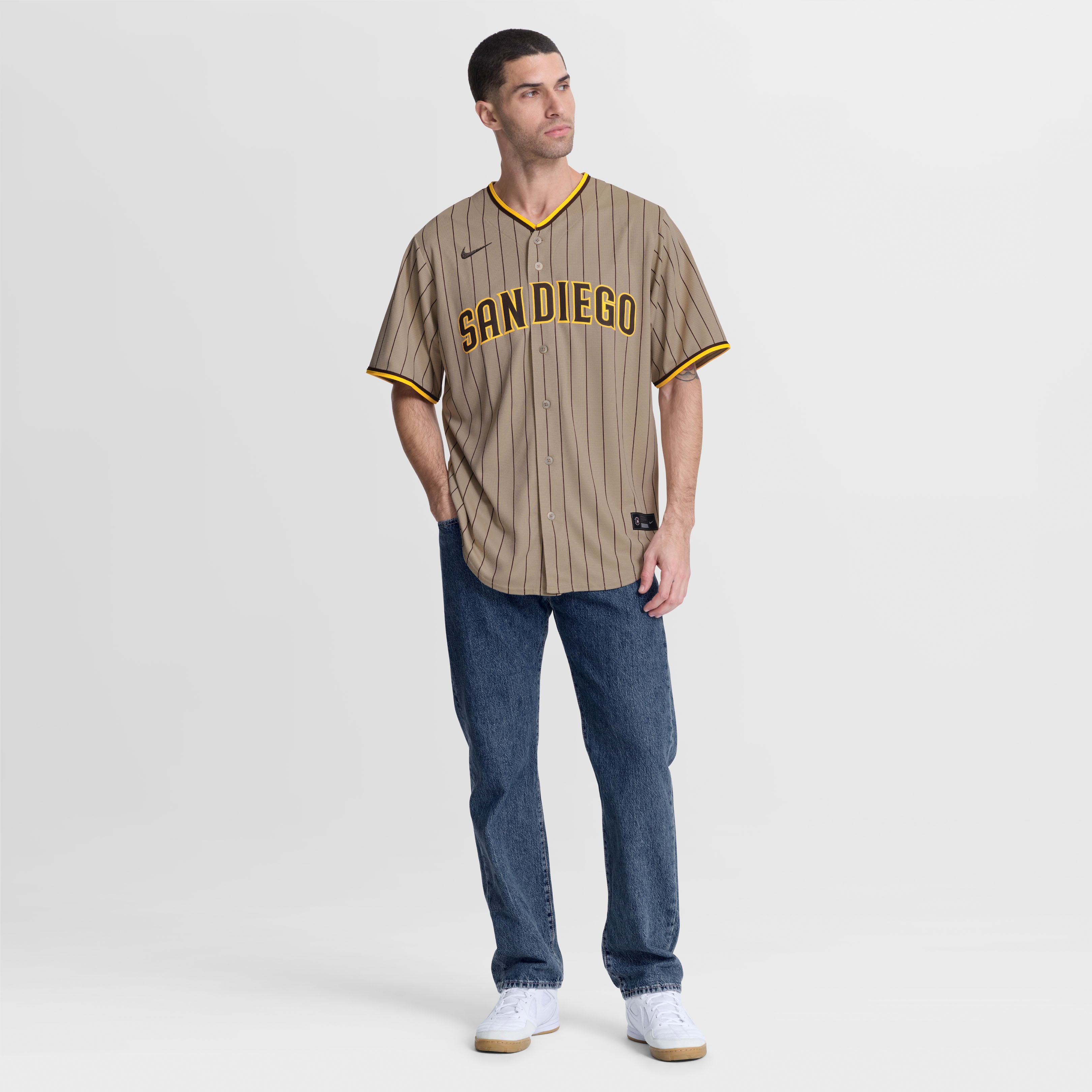 Jackson Merrill San Diego Padres Alternate Jersey - Sand - Khaki - Image 5