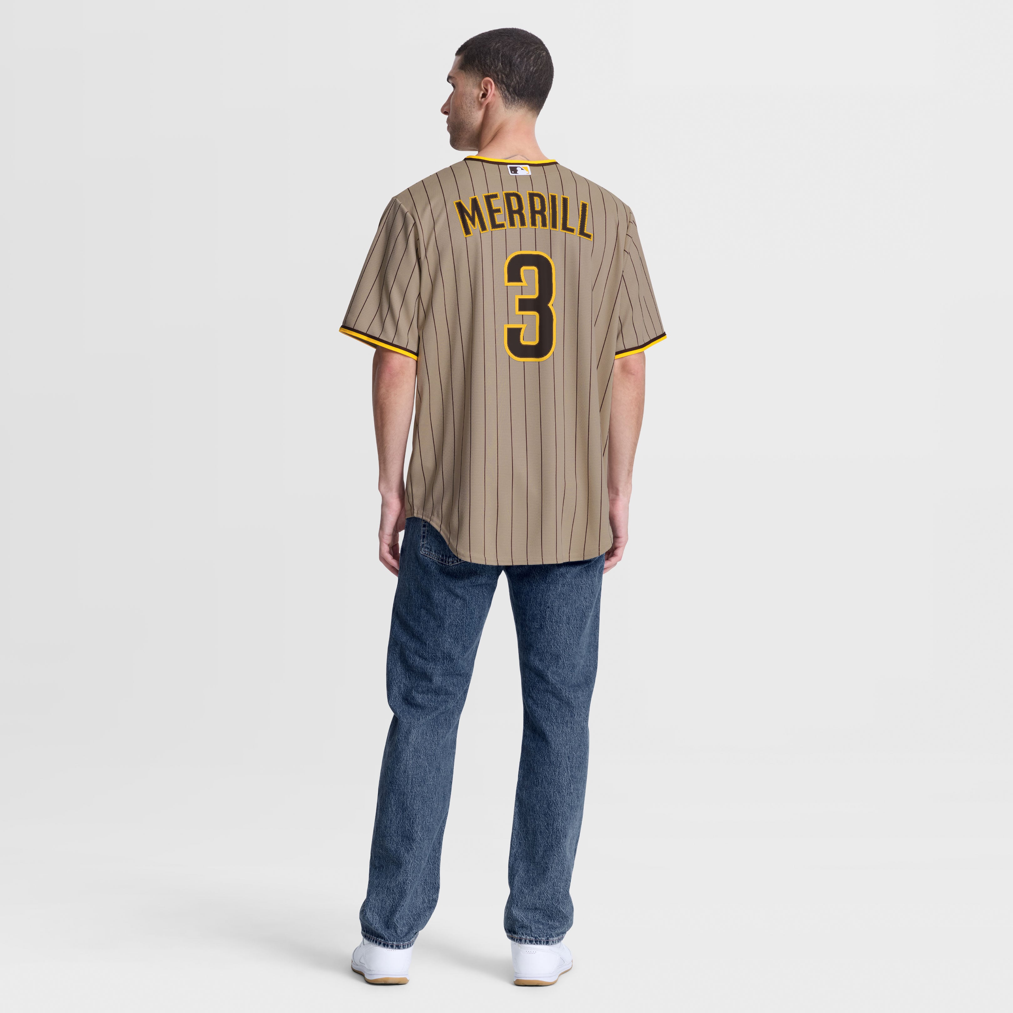 Jackson Merrill San Diego Padres Alternate Jersey - Sand - Khaki - Image 6