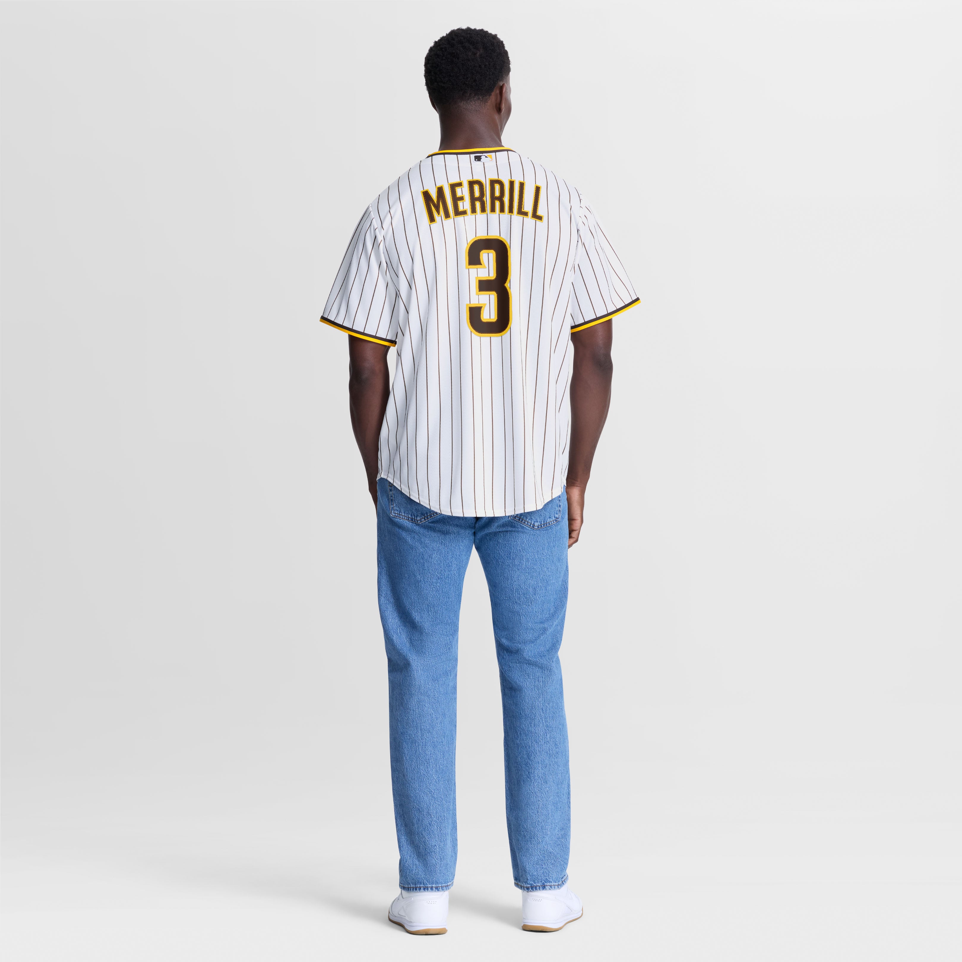 Jackson Merrill San Diego Padres Alternate Jersey - Sand - White - Image 4