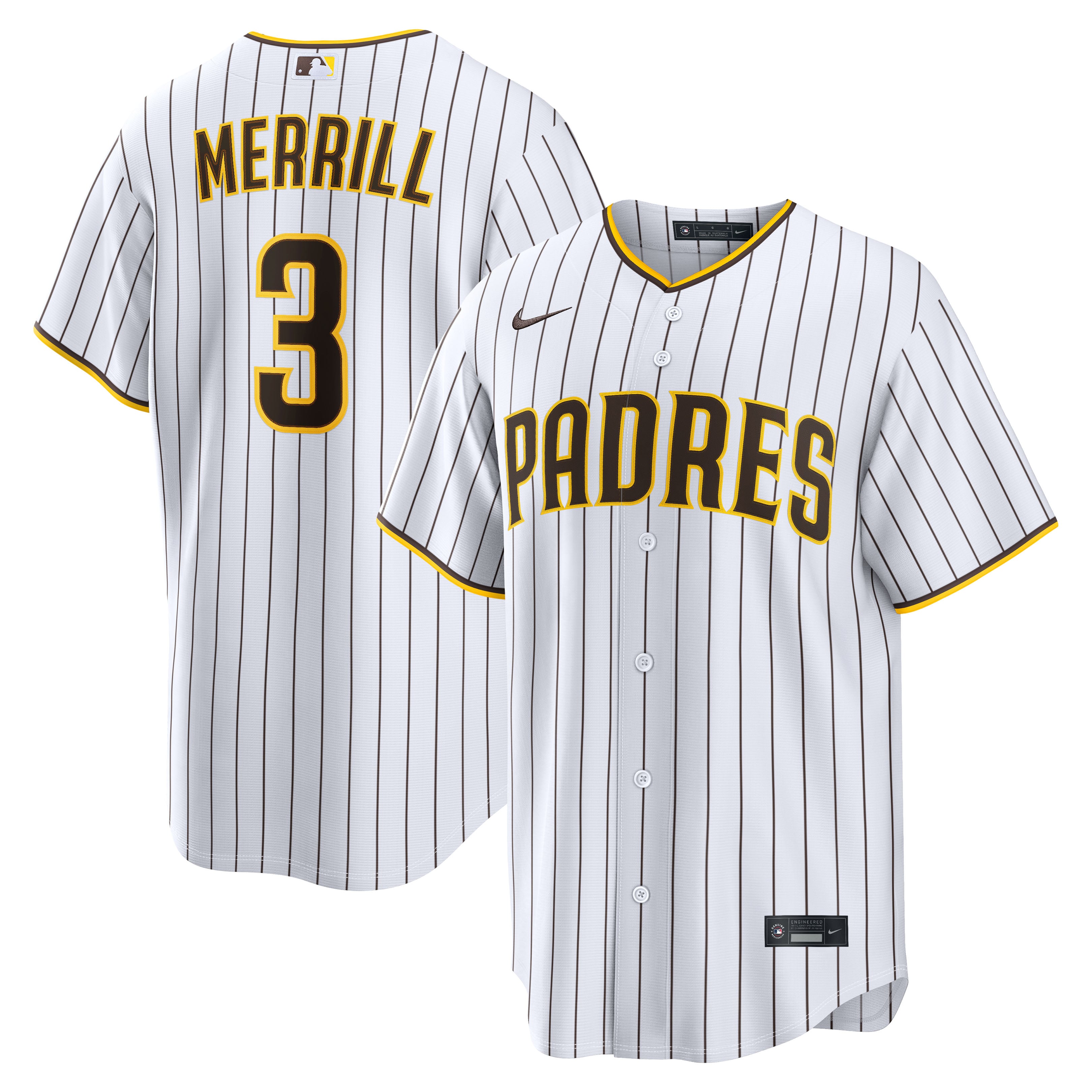 Jackson Merrill San Diego Padres Alternate Jersey - Sand - White - Image 2