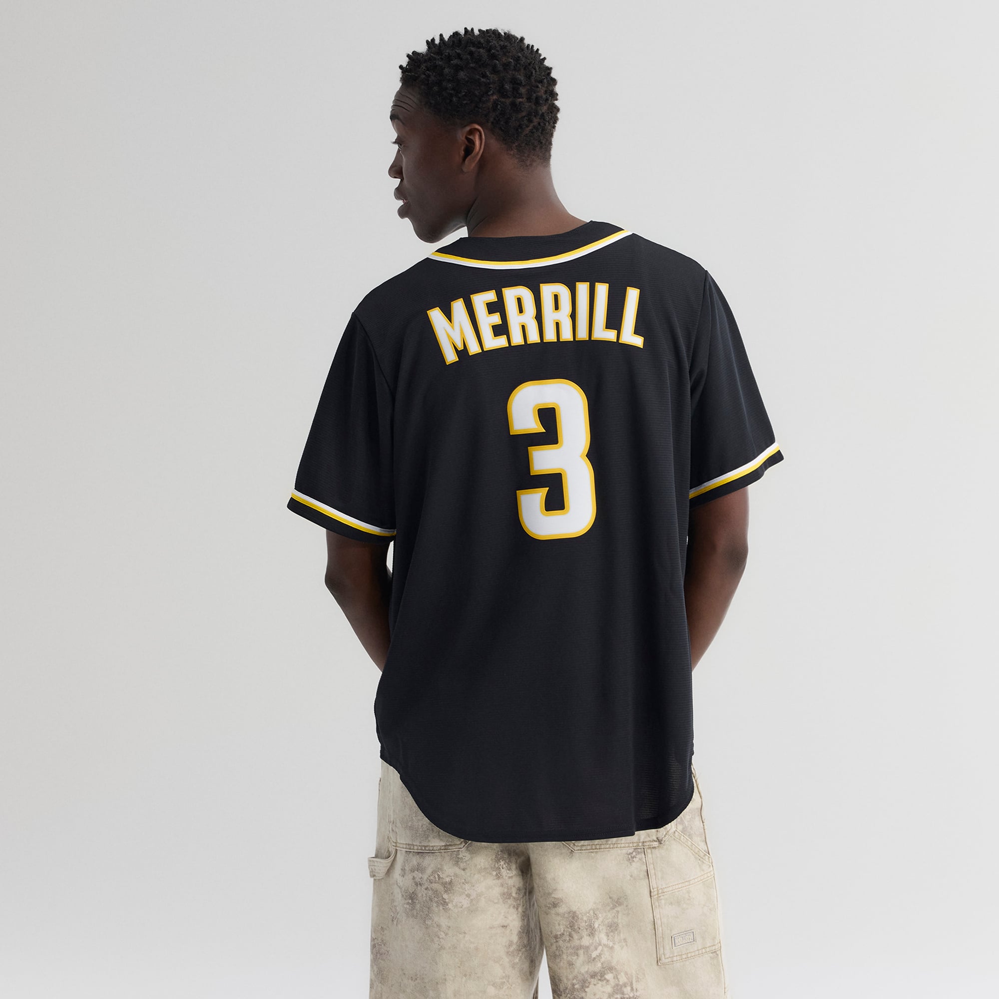 Jackson Merrill San Diego Padres Fashion Black Out Jersey - Image 4