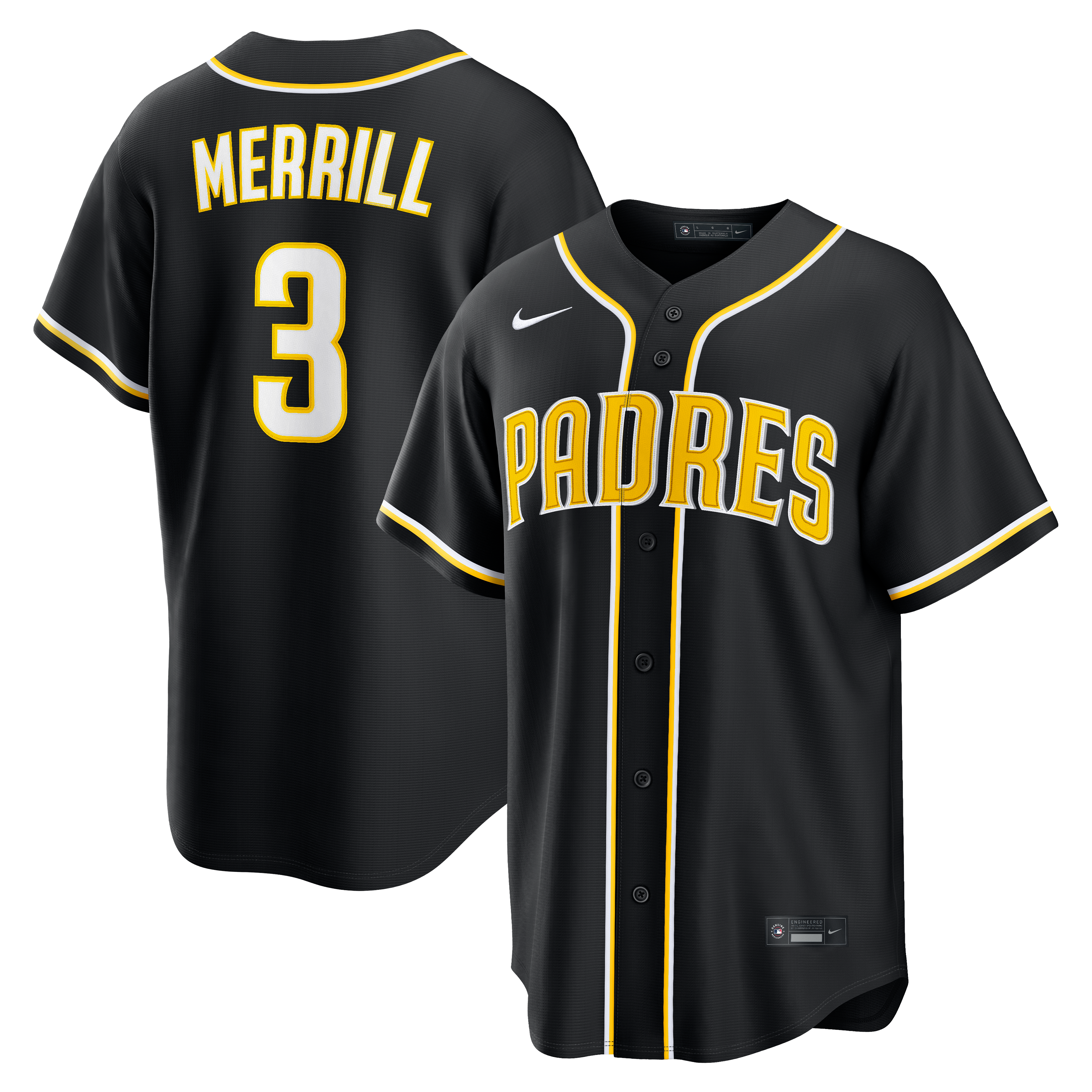 Jackson Merrill San Diego Padres Fashion Black Out Jersey - Image 2
