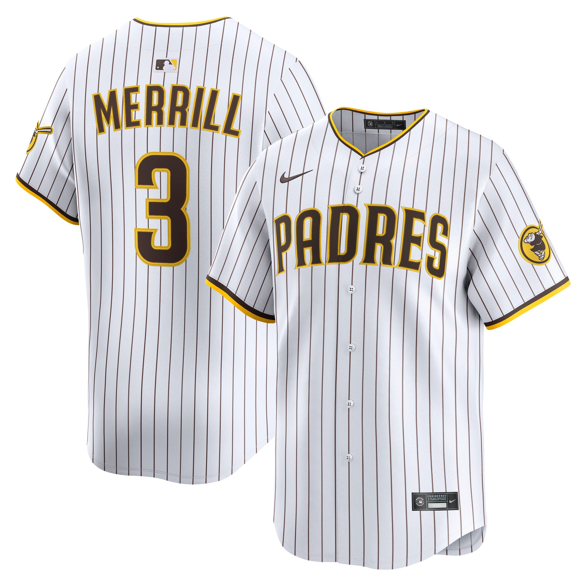 Jackson Merrill San Diego Padres Road Limited Player Jersey - White - Image 2