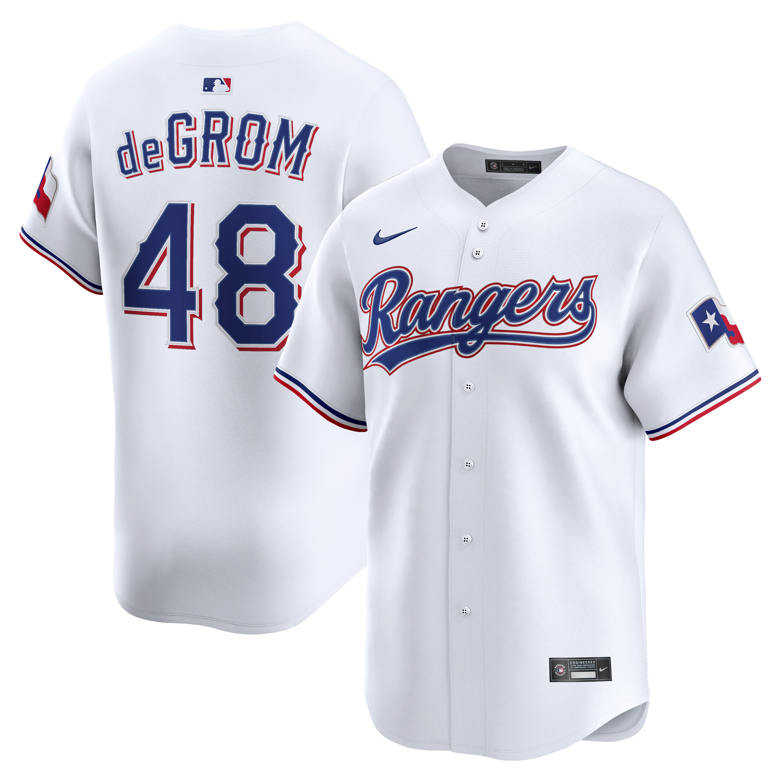 Jacob deGrom Texas Rangers Home Limited Jersey - White