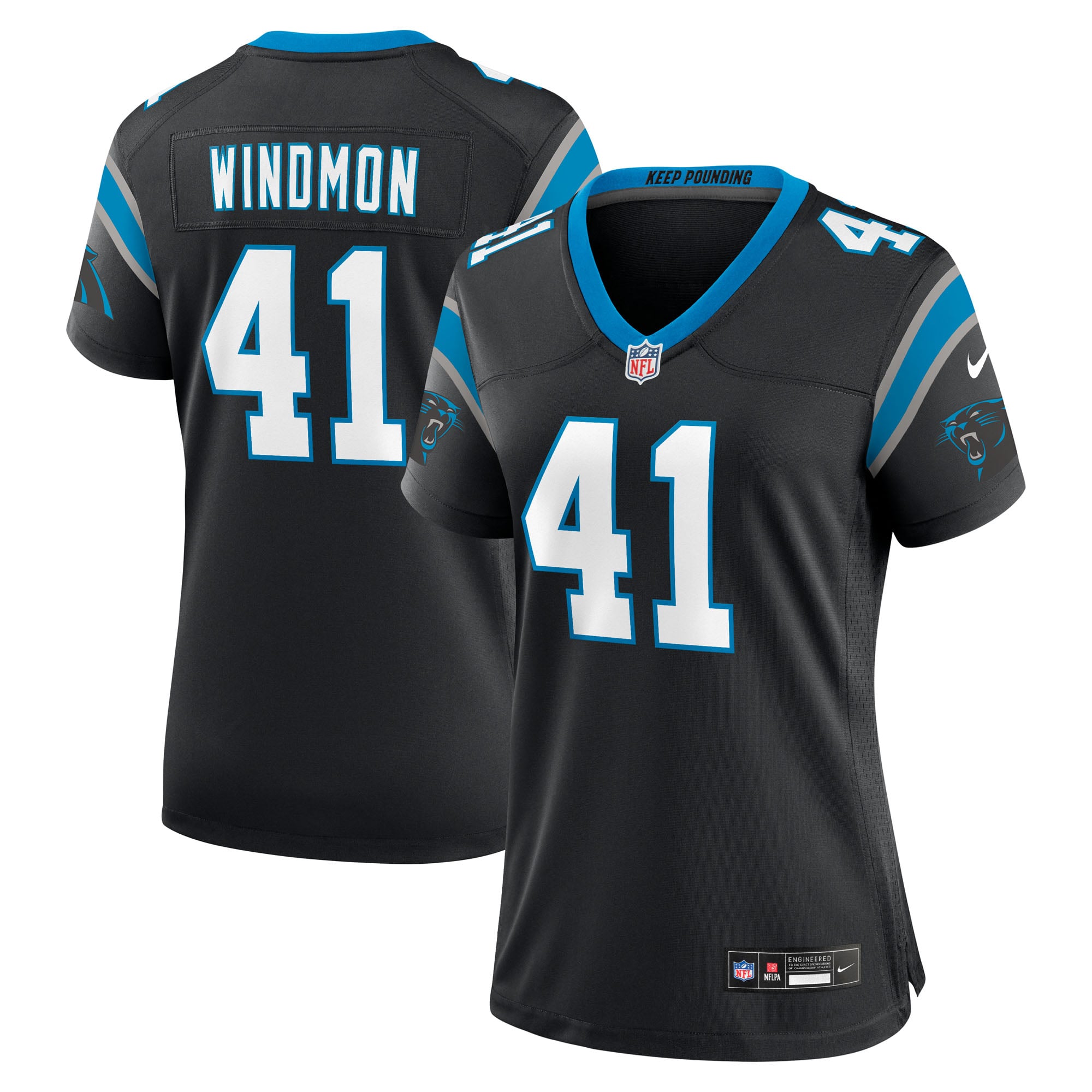 Jacoby Windmon Carolina Panthers Women's Team Game Jersey - Black