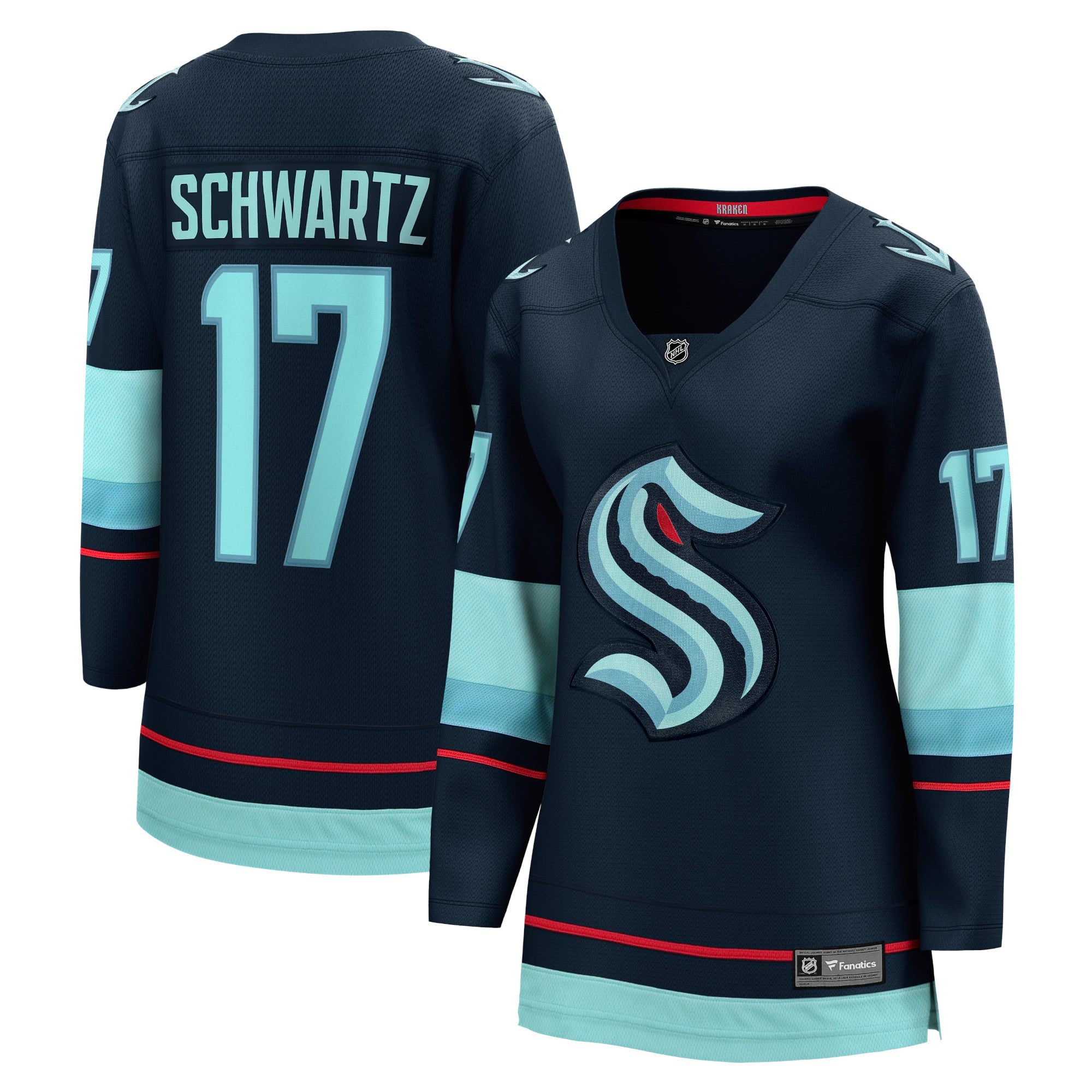 Jaden Schwartz Seattle Kraken Women's Home Breakaway Player Jersey - Navy - Image 2