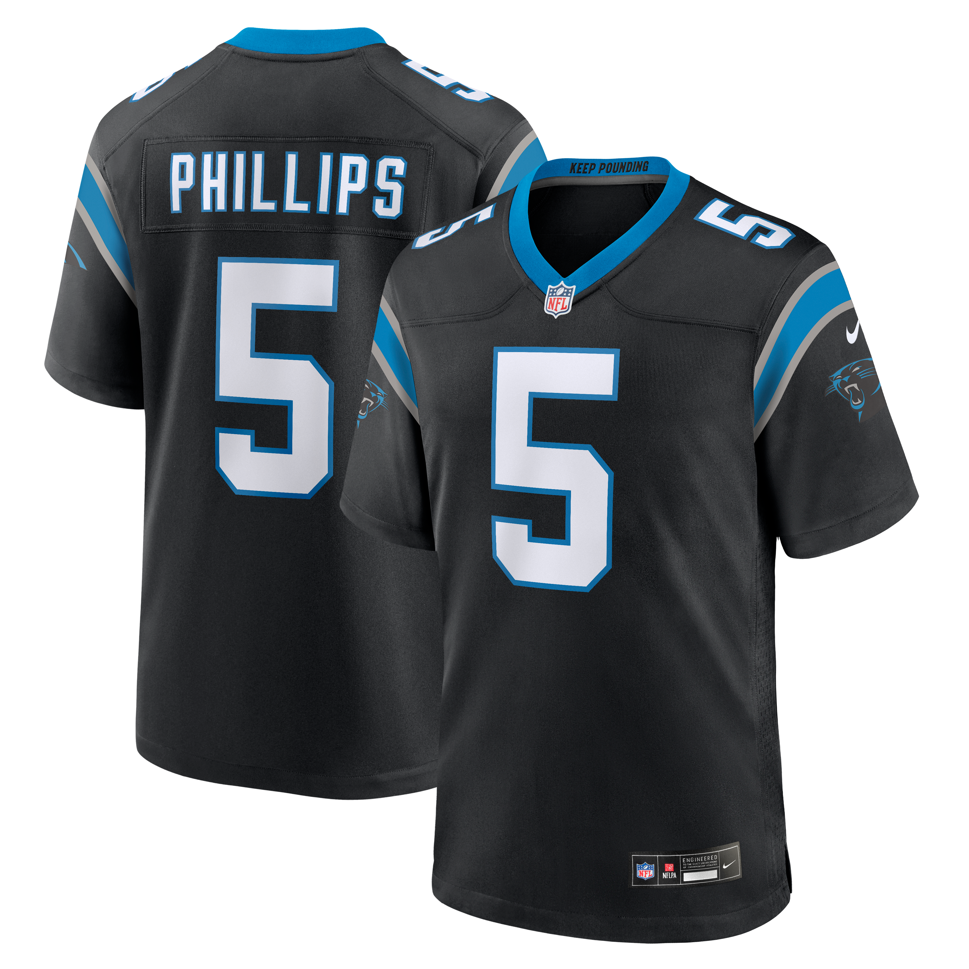 Jaelan Phillips Carolina Panthers Game Jersey - Black