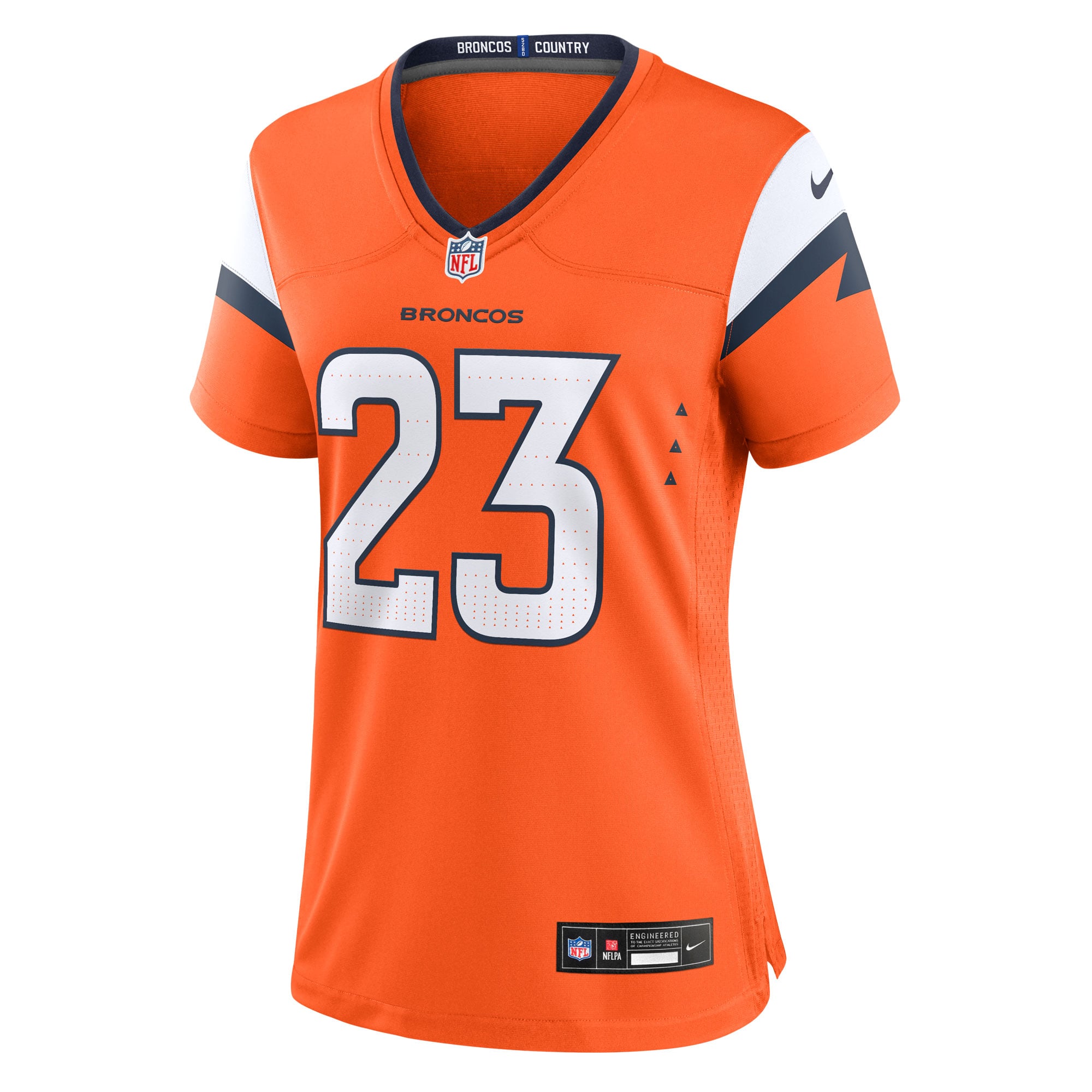Jahdae Barron Denver Broncos Women's Team Game Jersey - Orange - Image 3