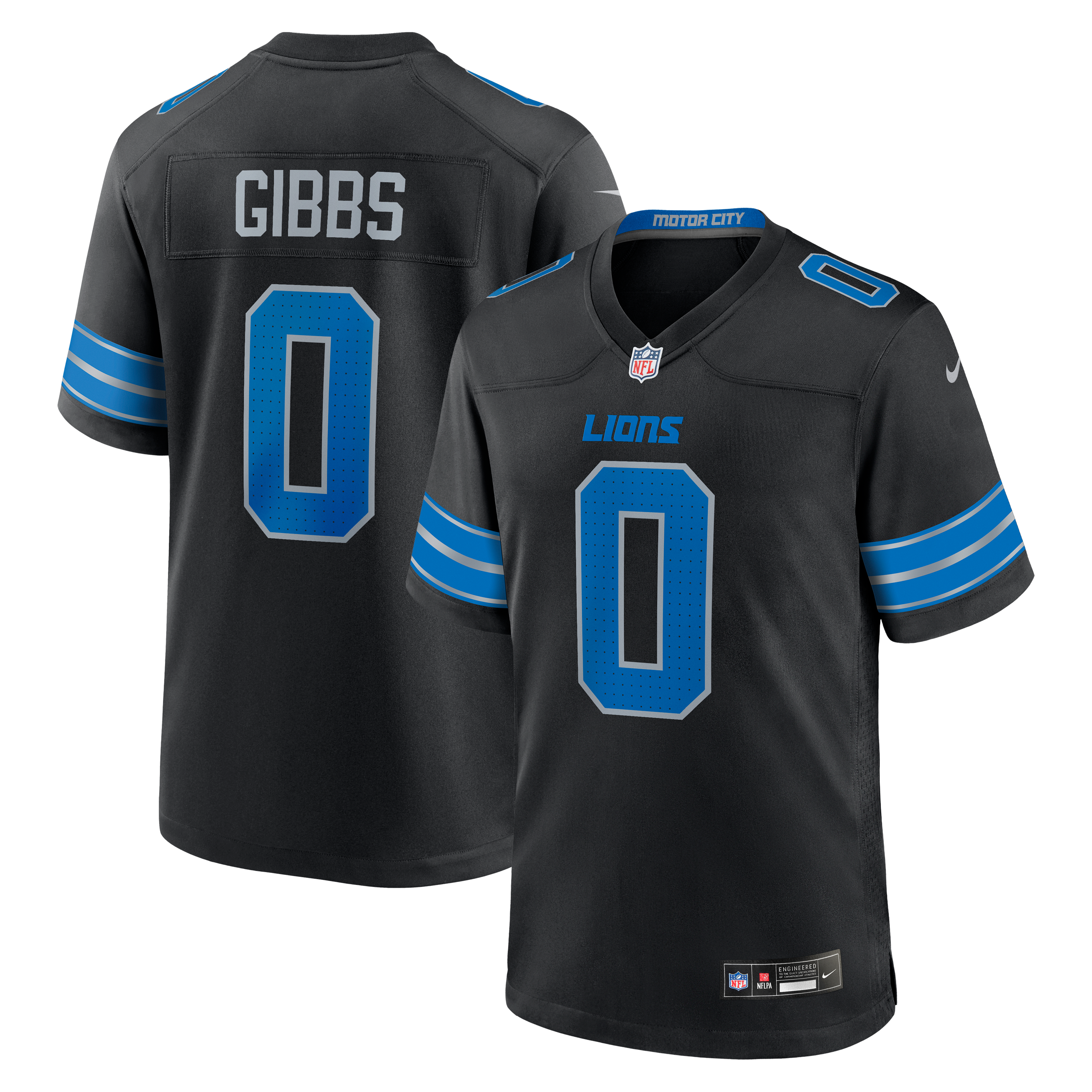 Jahmyr Gibbs Detroit Lions 2nd Alternate Game Player Jersey - Black - Image 2