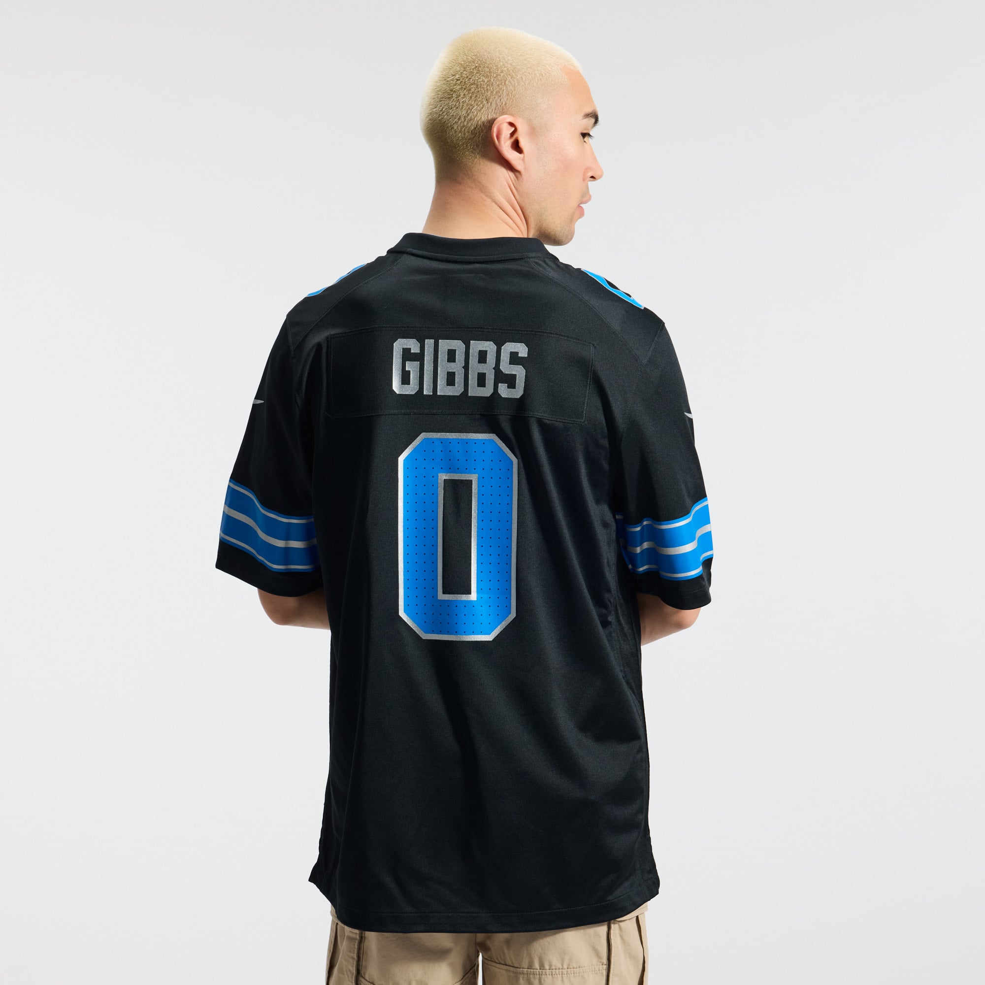 Jahmyr Gibbs Detroit Lions 2nd Alternate Game Player Jersey - Black - Image 5