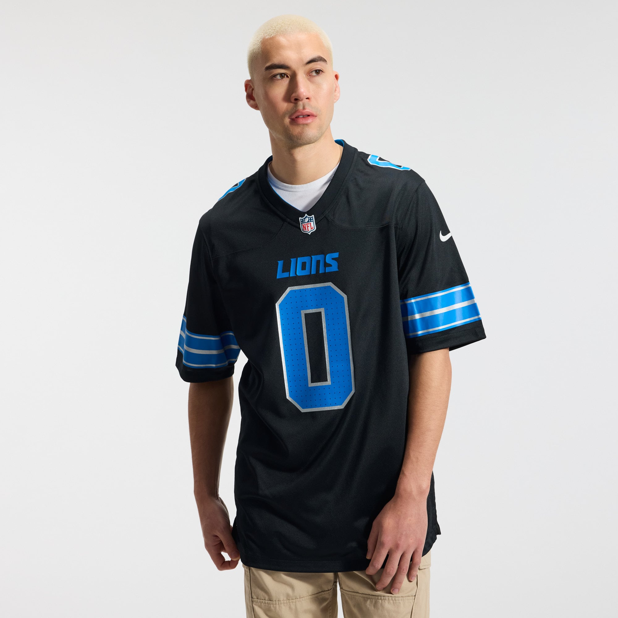 Jahmyr Gibbs Detroit Lions 2nd Alternate Game Player Jersey - Black - Image 4