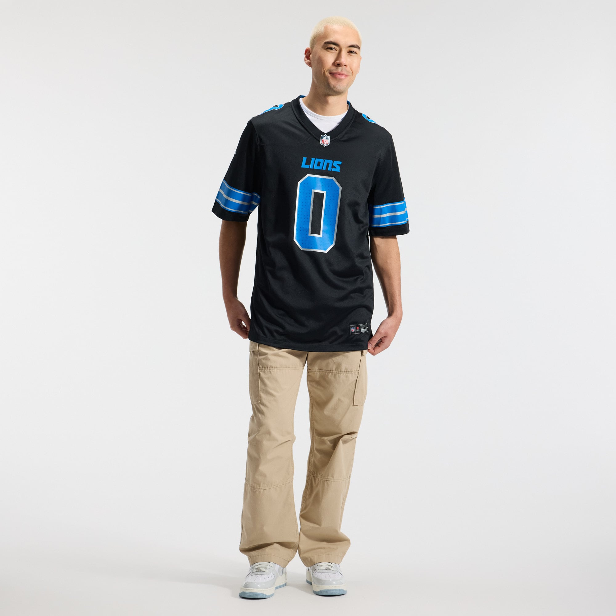 Jahmyr Gibbs Detroit Lions 2nd Alternate Game Player Jersey - Black - Image 6