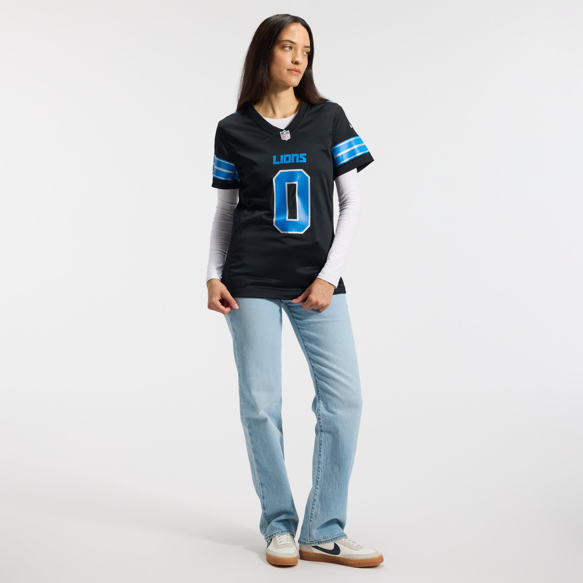 Jahmyr Gibbs Detroit Lions Women's 2nd Alternate Game Player Jersey - Black - Image 6