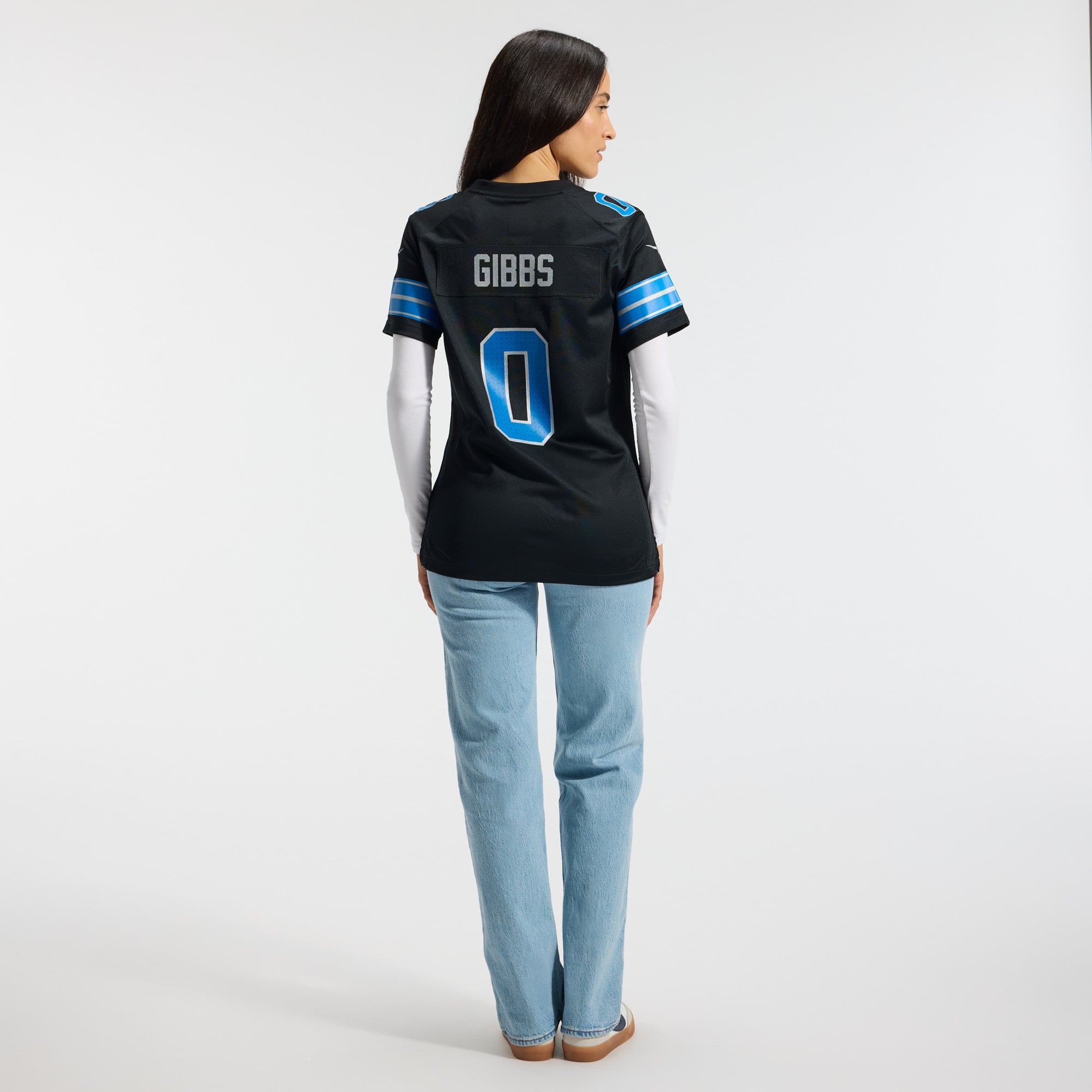 Jahmyr Gibbs Detroit Lions Women's 2nd Alternate Game Player Jersey - Black - Image 7