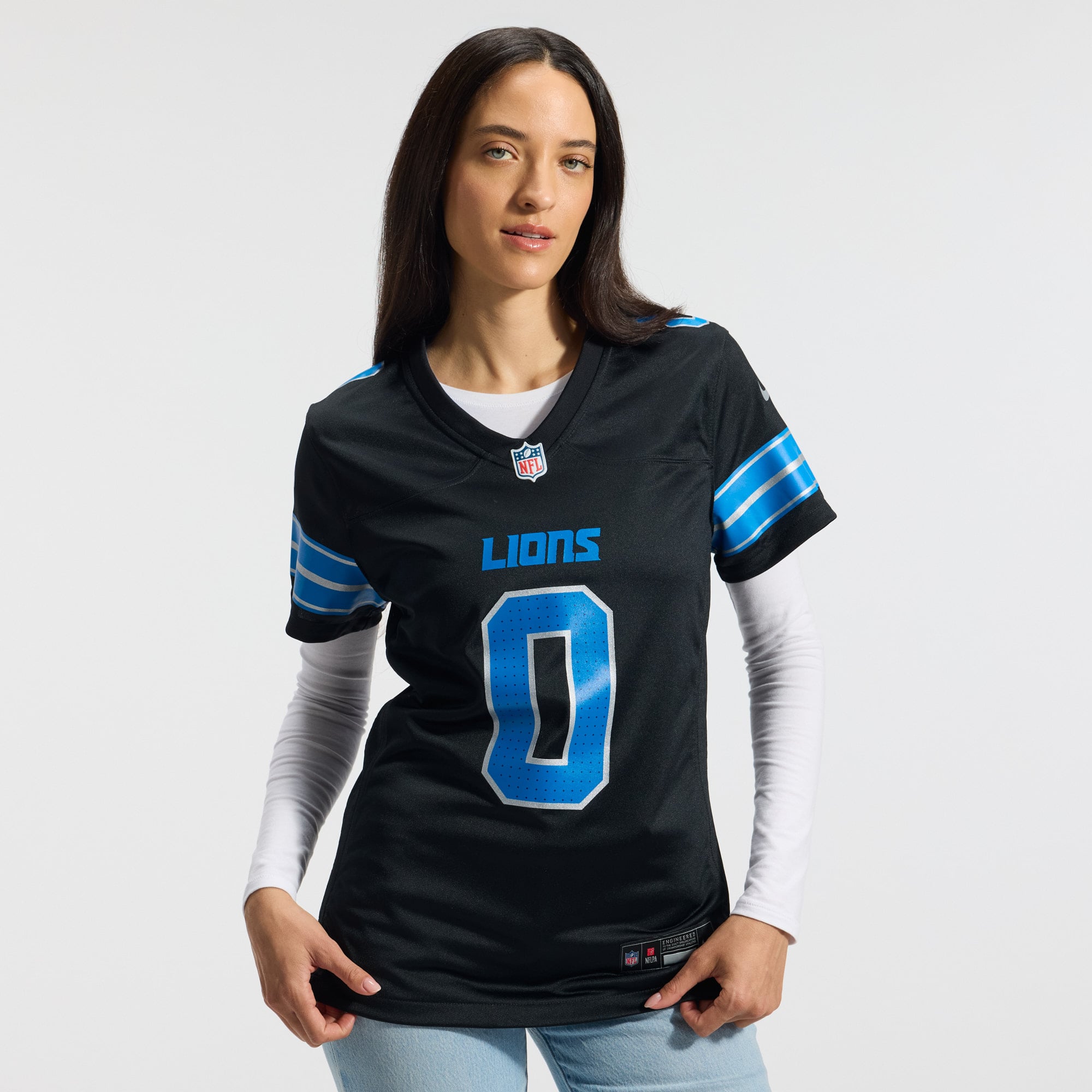 Jahmyr Gibbs Detroit Lions Women's 2nd Alternate Game Player Jersey - Black - Image 4
