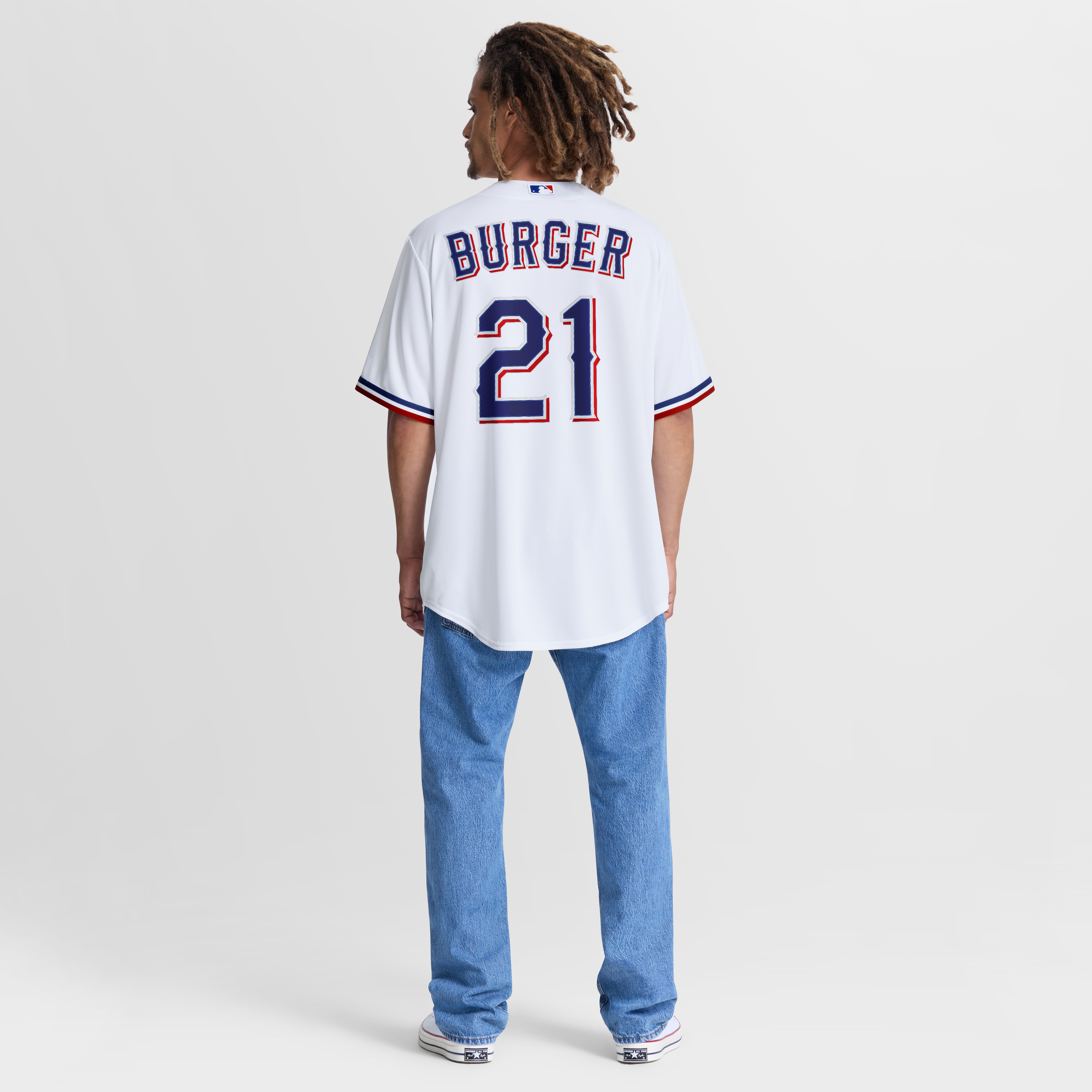 Jake Burger Texas Rangers Home Jersey - White - Image 6
